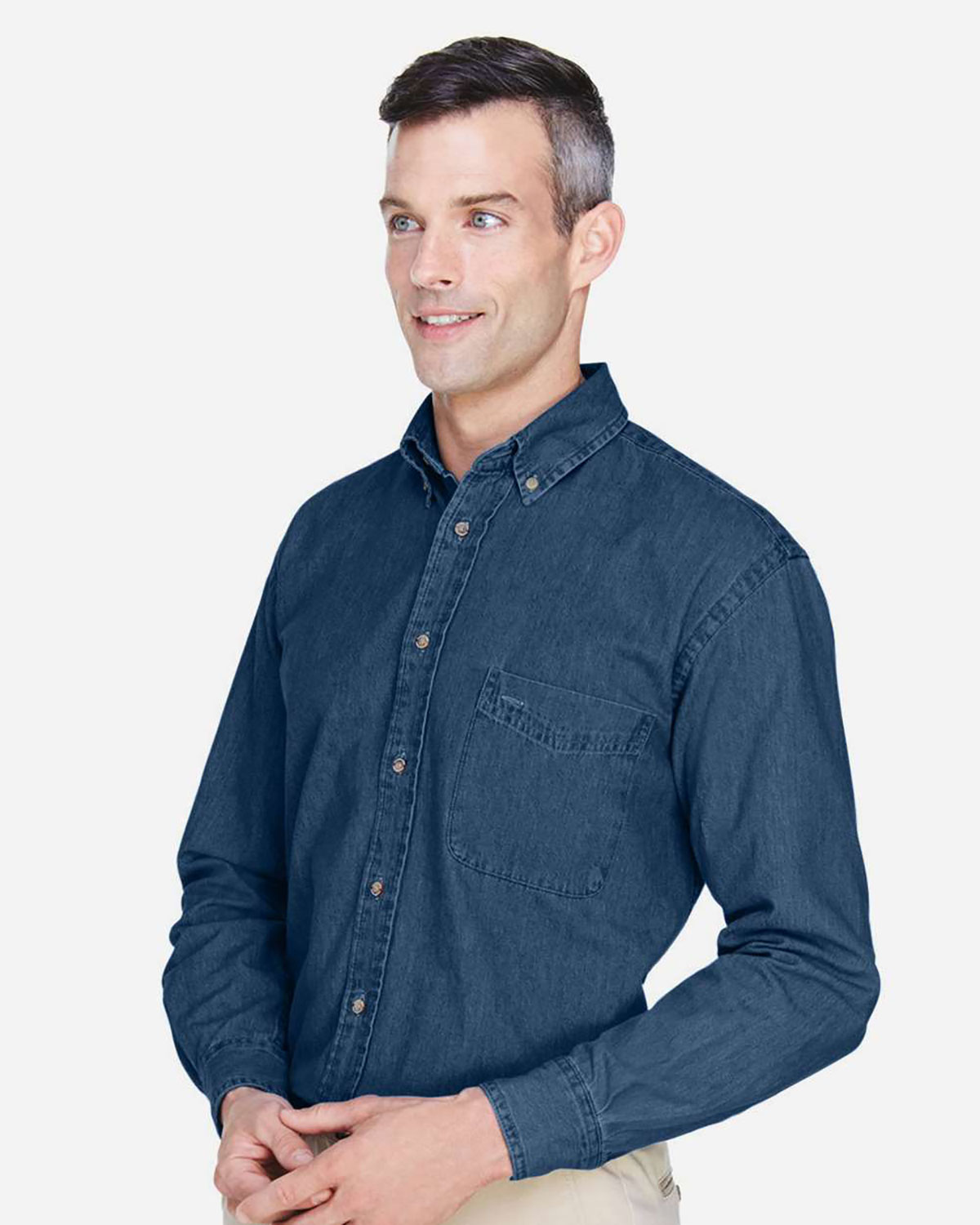 Harriton M550 Men's Denim Shirt view 3