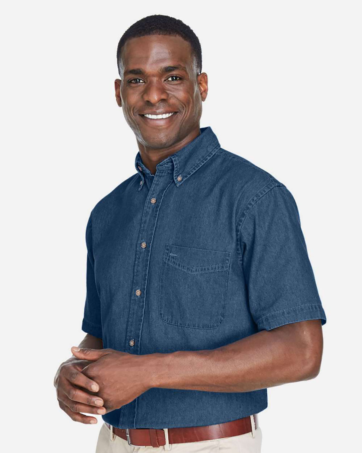 Harriton M550S Men's Denim Shirt view 3