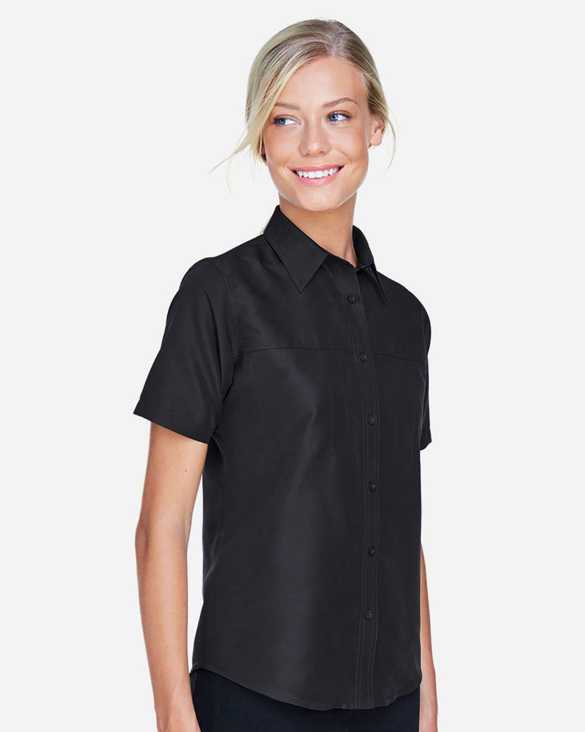 Harriton M580W Women's Key West Short Sleeve Performance Staff Shirt view 3
