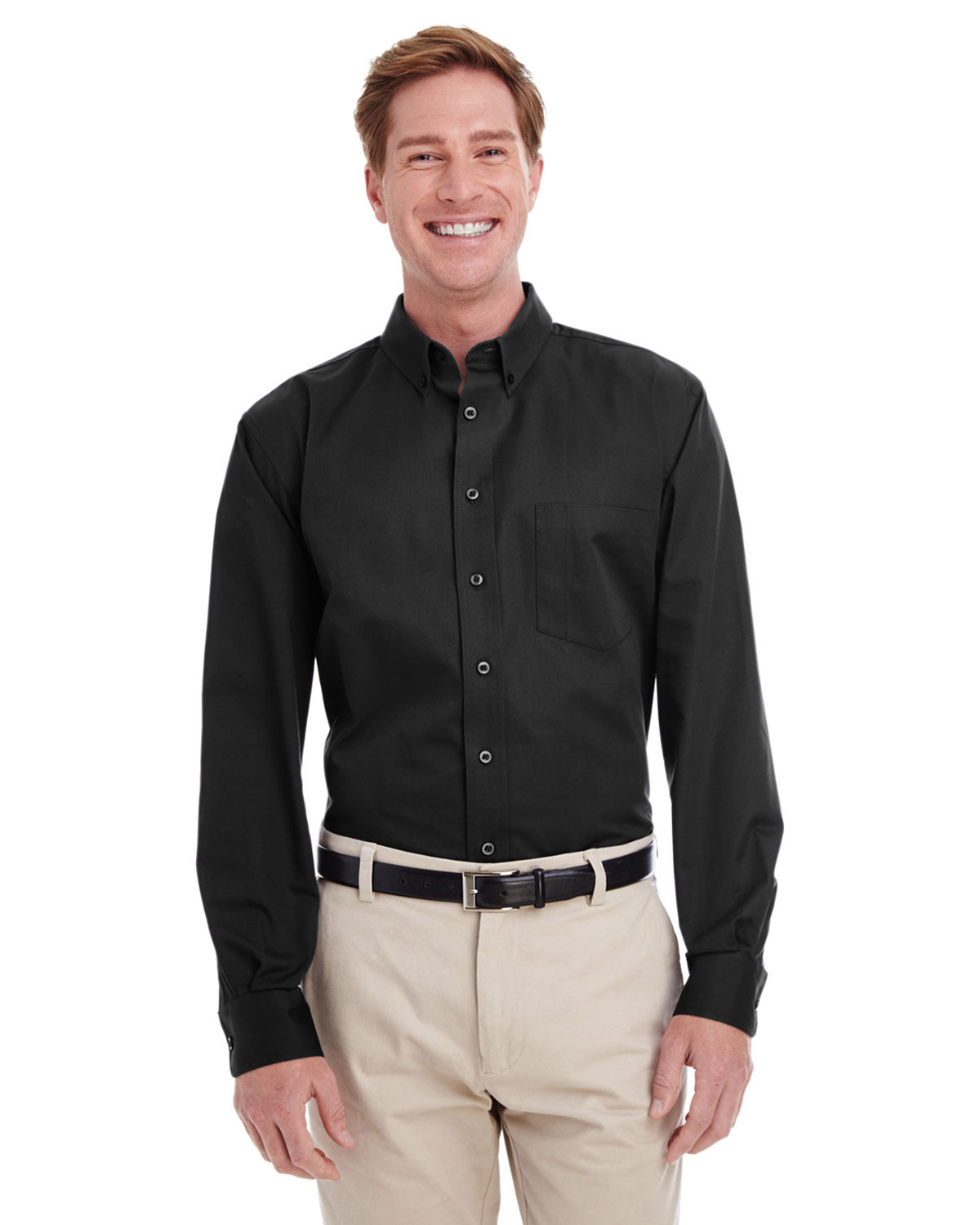 Harriton M581 Men's Foundation Cotton Twill Dress Shirt with Teflon