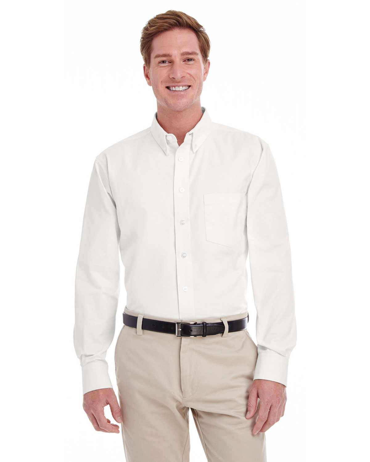 Harriton M581T Men's Tall Foundation Cotton Twill Shirt with Teflon