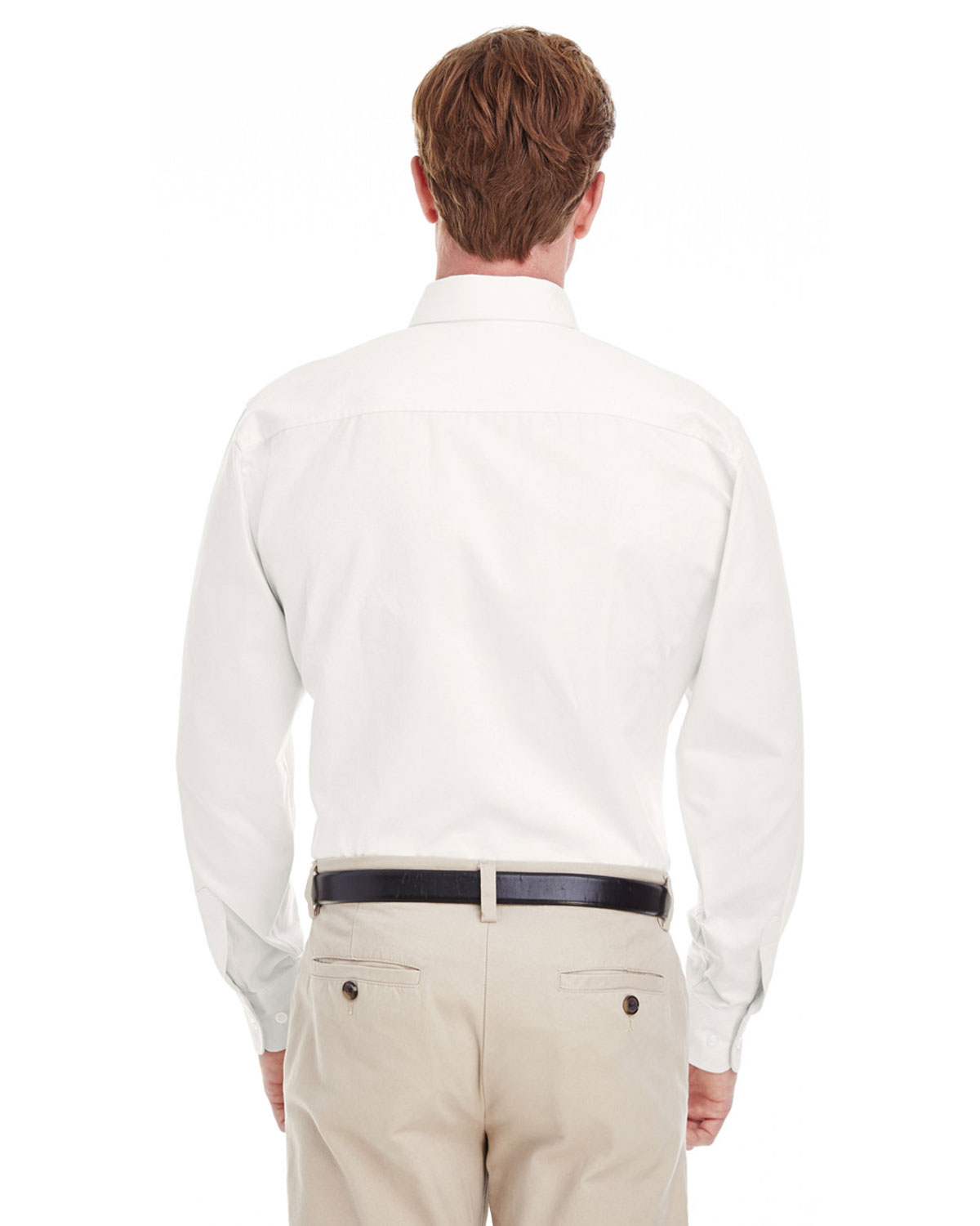 Harriton M581T Men's Tall Foundation Cotton Twill Shirt with Teflon view 2