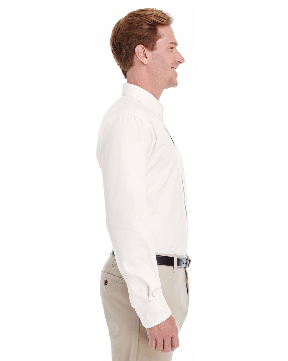 Harriton M581T Men's Tall Foundation Cotton Twill Shirt with Teflon view 3