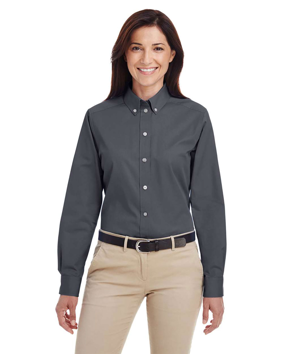 Harriton M581W Women's Foundation Cotton Twill Shirt with Teflon