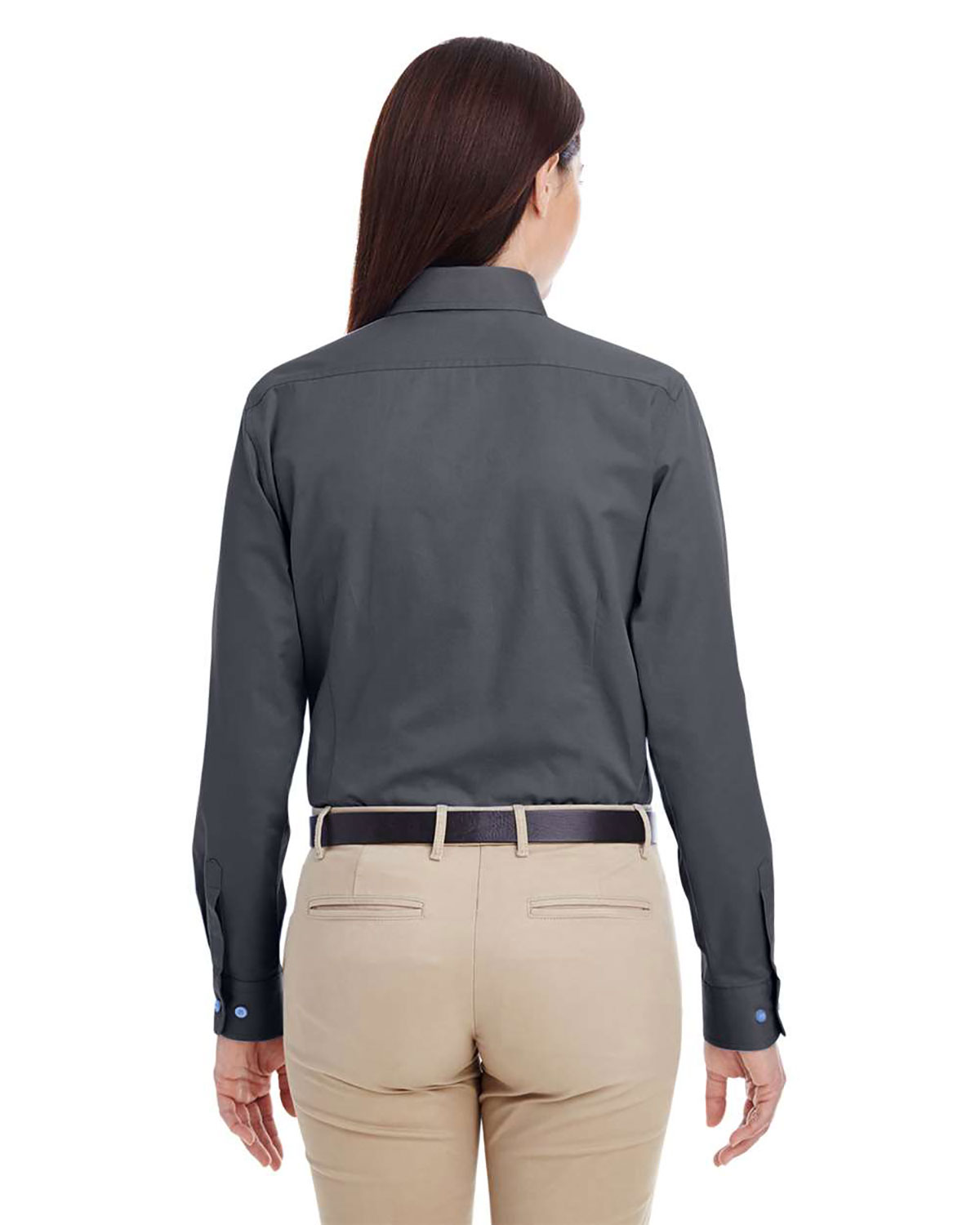 Harriton M581W Women's Foundation Cotton Twill Shirt with Teflon view 2