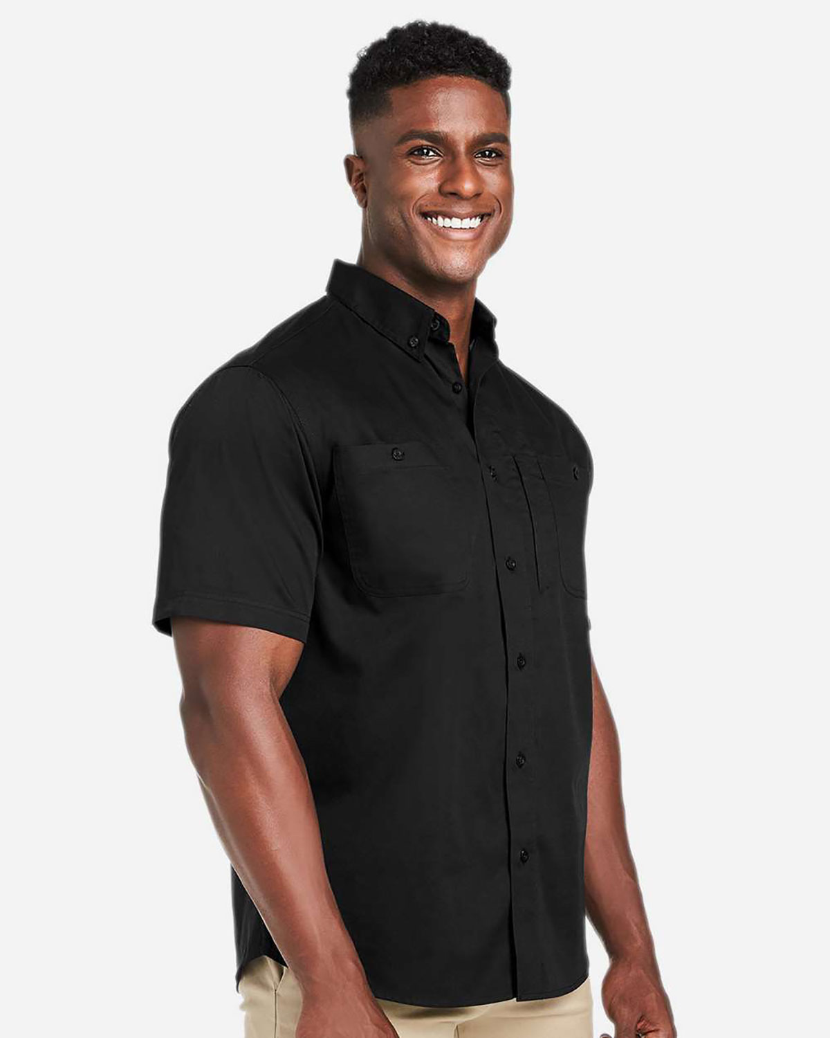 Harriton M585 Men's Advantage IL Short Sleeve Work Shirt view 3