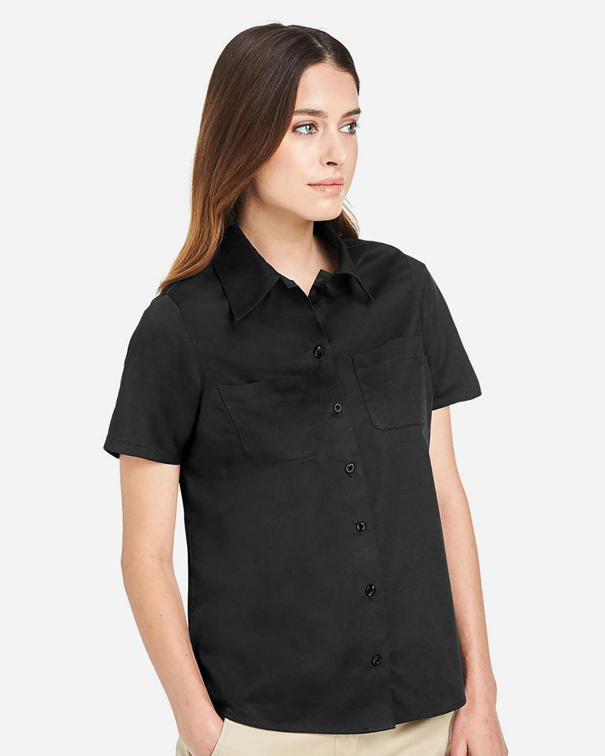 Harriton M585W Women's Advantage IL Short Sleeve Dress Shirt view 3