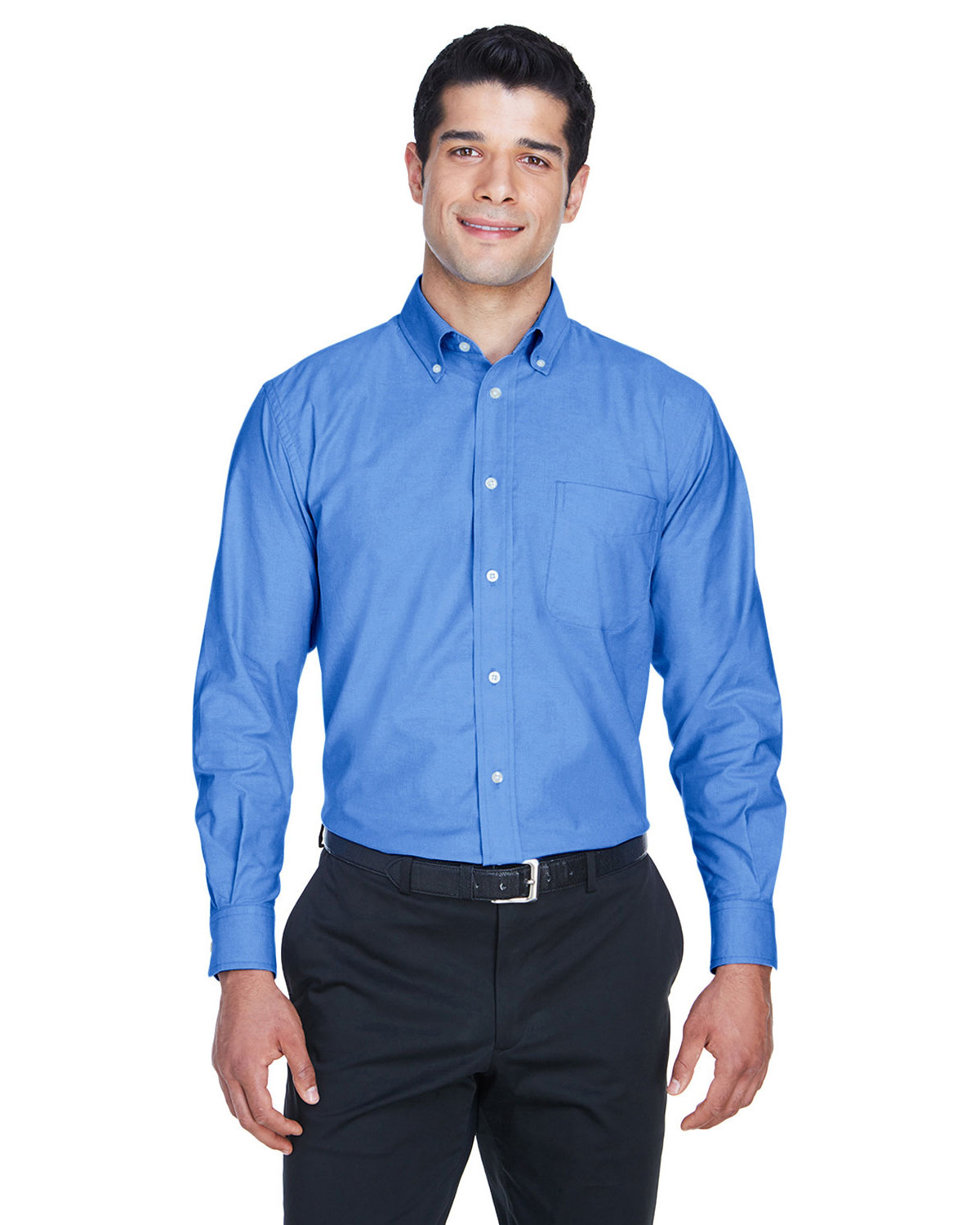 Harriton M600 Men Long-Sleeve Oxford With Stain-Release | GotApparel.com