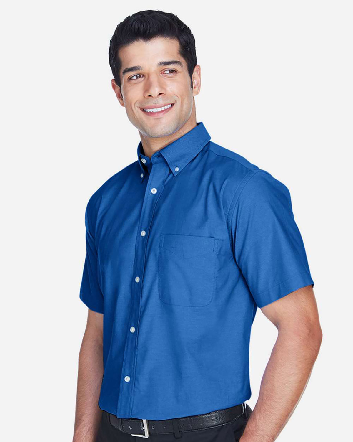 Harriton M600S Men's Oxford Short Sleeve with Stain-Release view 3