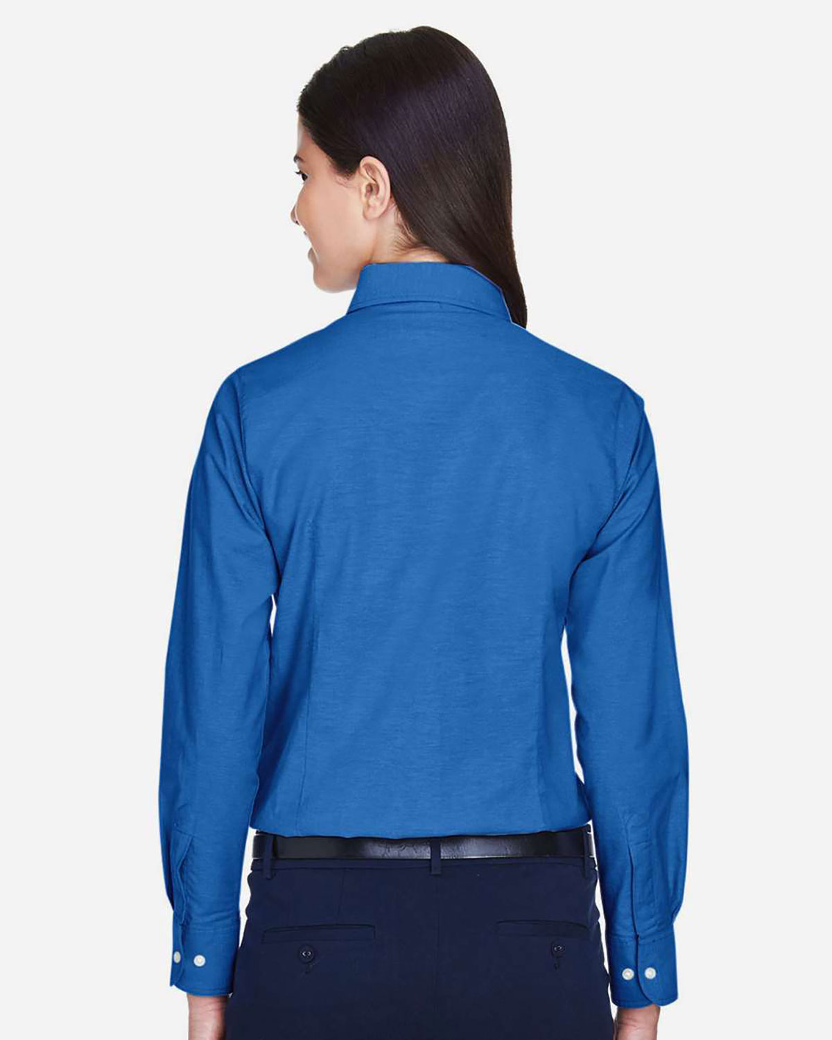 Harriton M600W Women's Long Sleeve Oxford Dress Shirt view 2