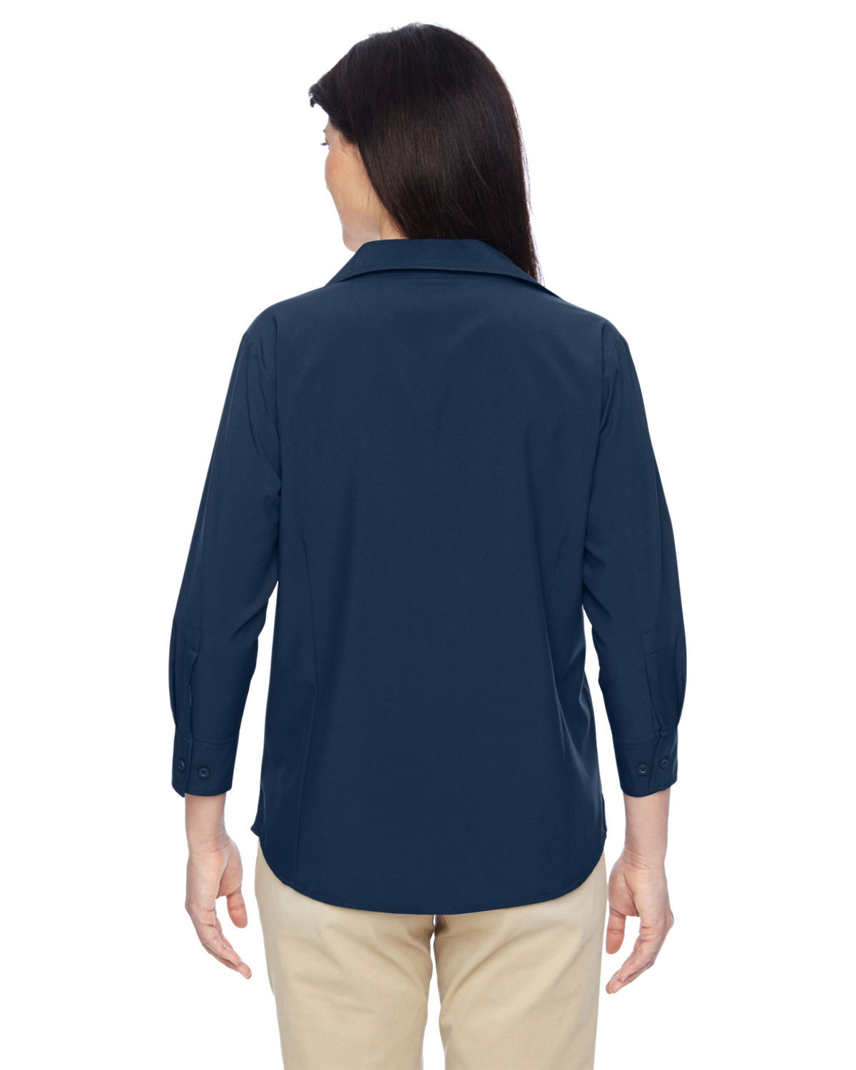 Harriton M610W Women's Paradise Three-Quarter Pullover Sleeve Performance Shirt view 2