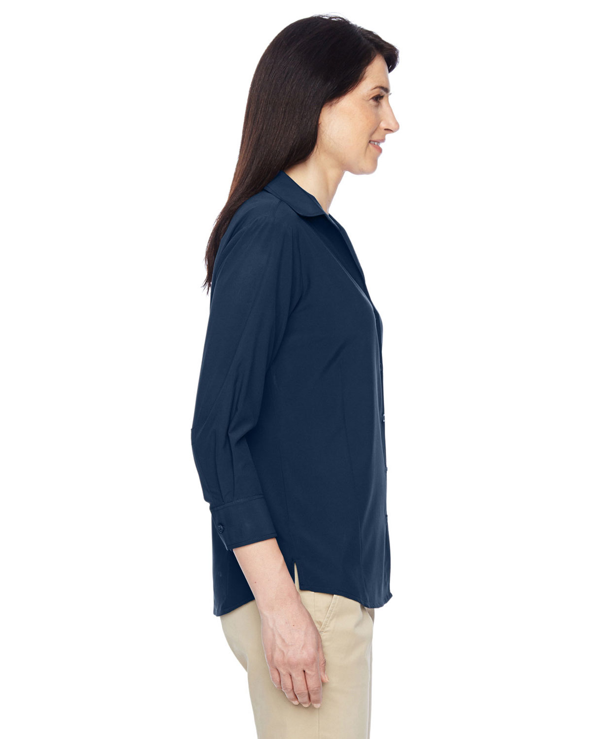 Harriton M610W Women's Paradise Three-Quarter Pullover Sleeve Performance Shirt view 3