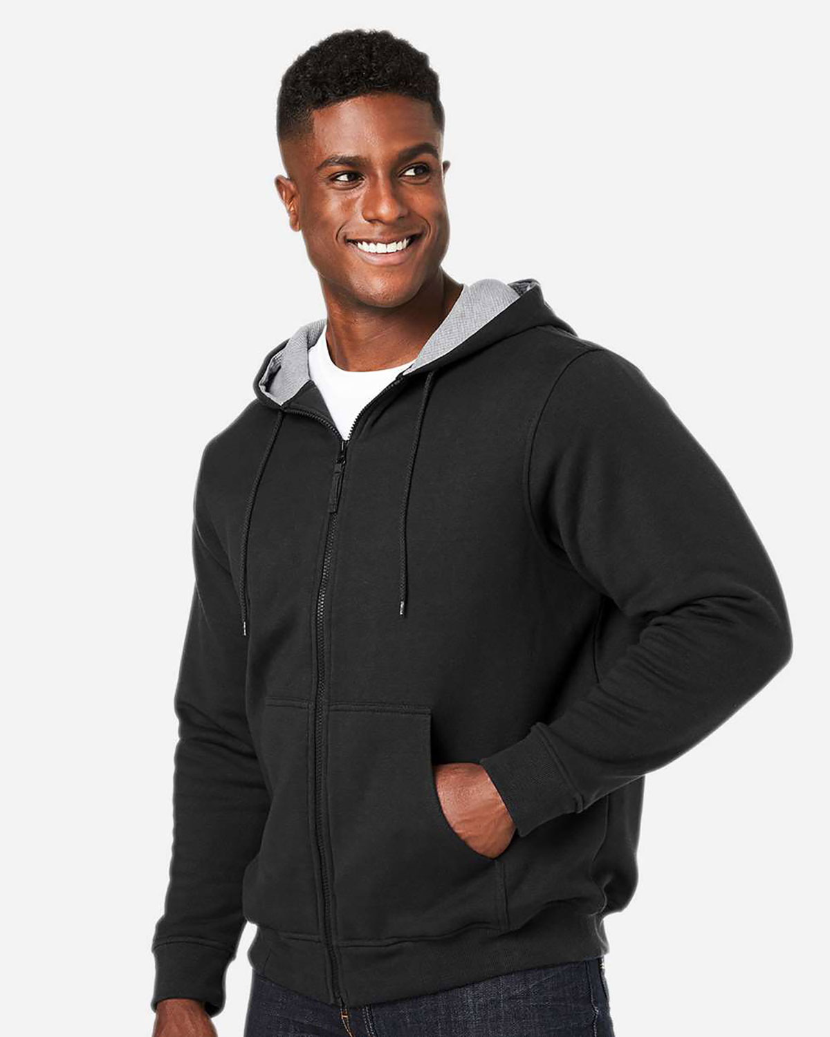 Harriton M711 Unisex ClimaBloc� Lined Heavyweight Hooded Sweatshirt view 3