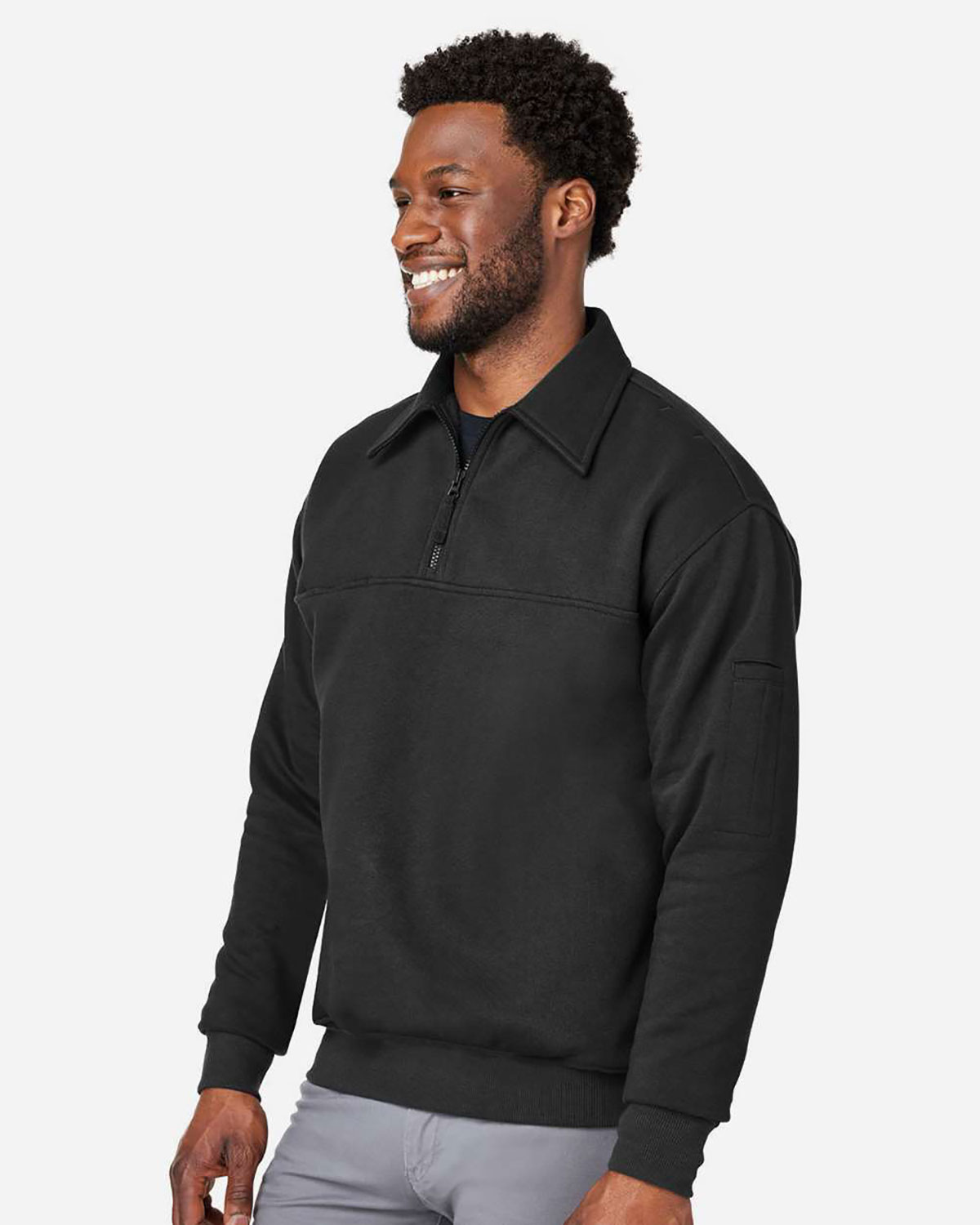 Harriton M712 Unisex ClimaBloc� Heavyweight Tactical Quarter-Zip Pullover view 3