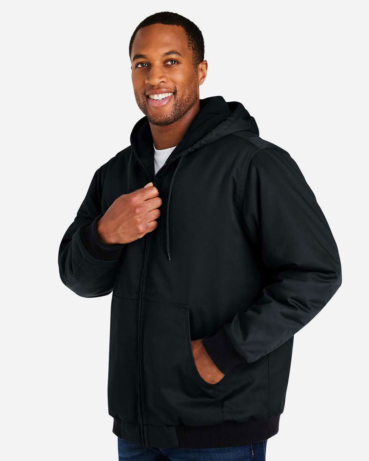 Harriton M722 Unisex ClimaBloc� Heavyweight Hooded Full-Zip Jacket view 3