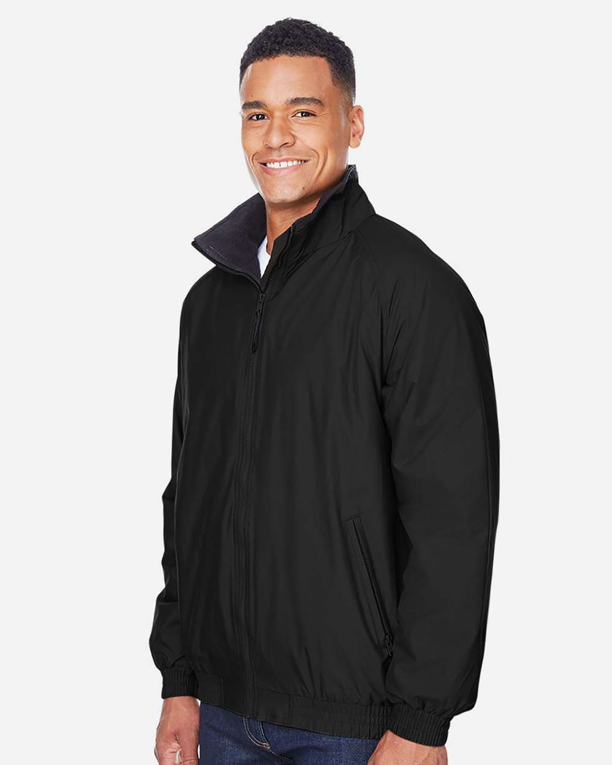 Harriton M740 Unisex Fleece Lined Nylon Jacket view 3