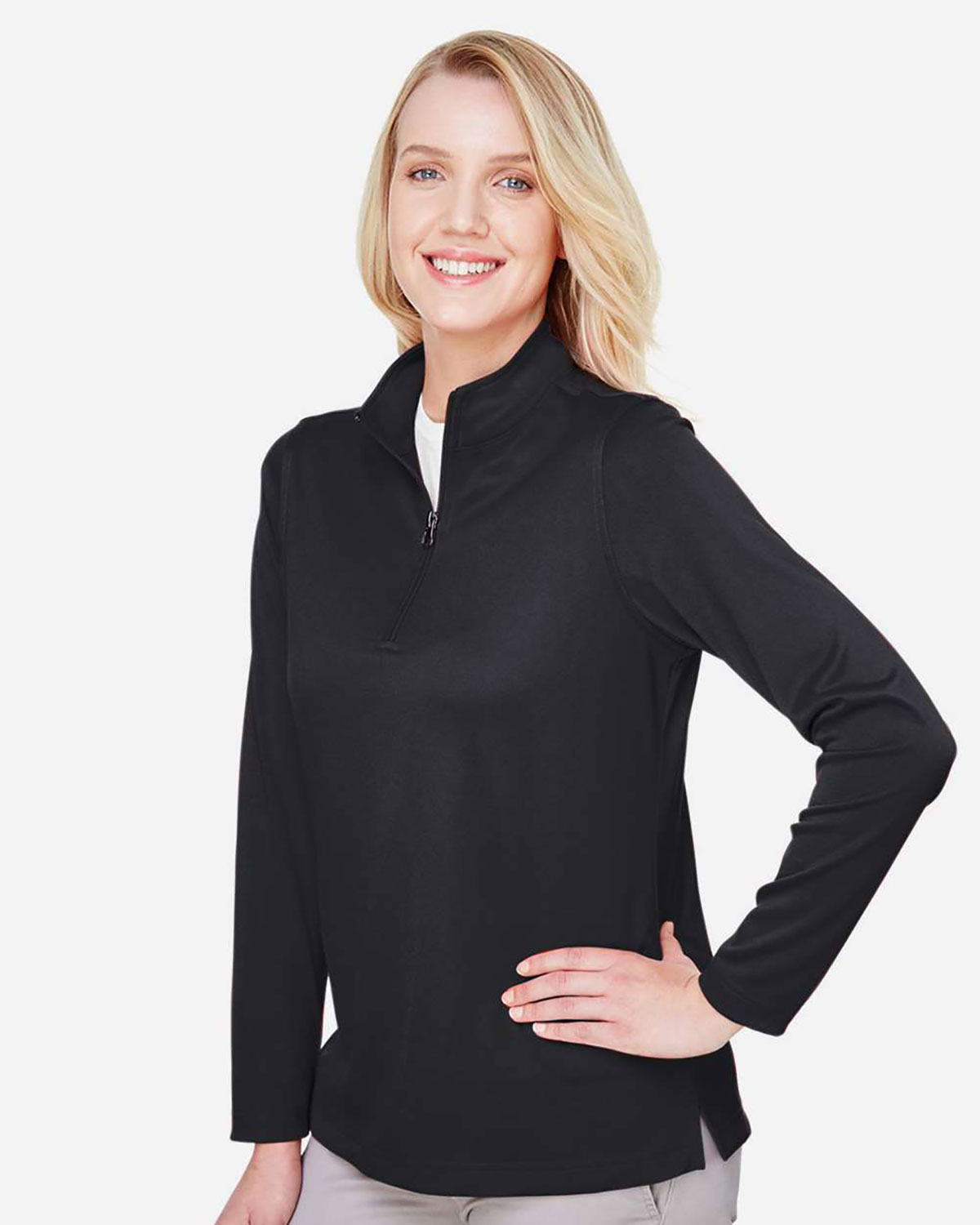 Harriton M748W Women's Advantage Snag Protection Plus Quarter-Zip Pullover view 3