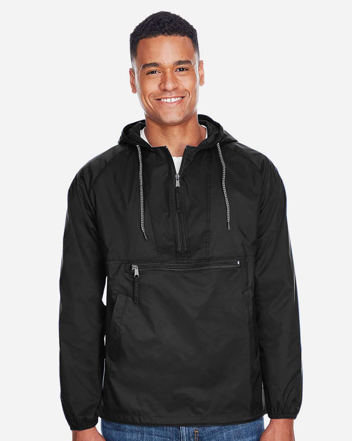 Harriton M750 Men's Packable Hooded Nylon Jacket