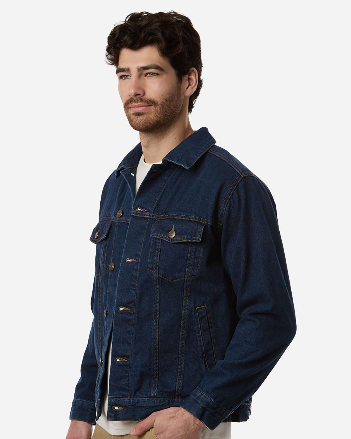 Harriton M75 Unisex Cooper Denim Jacket view 3