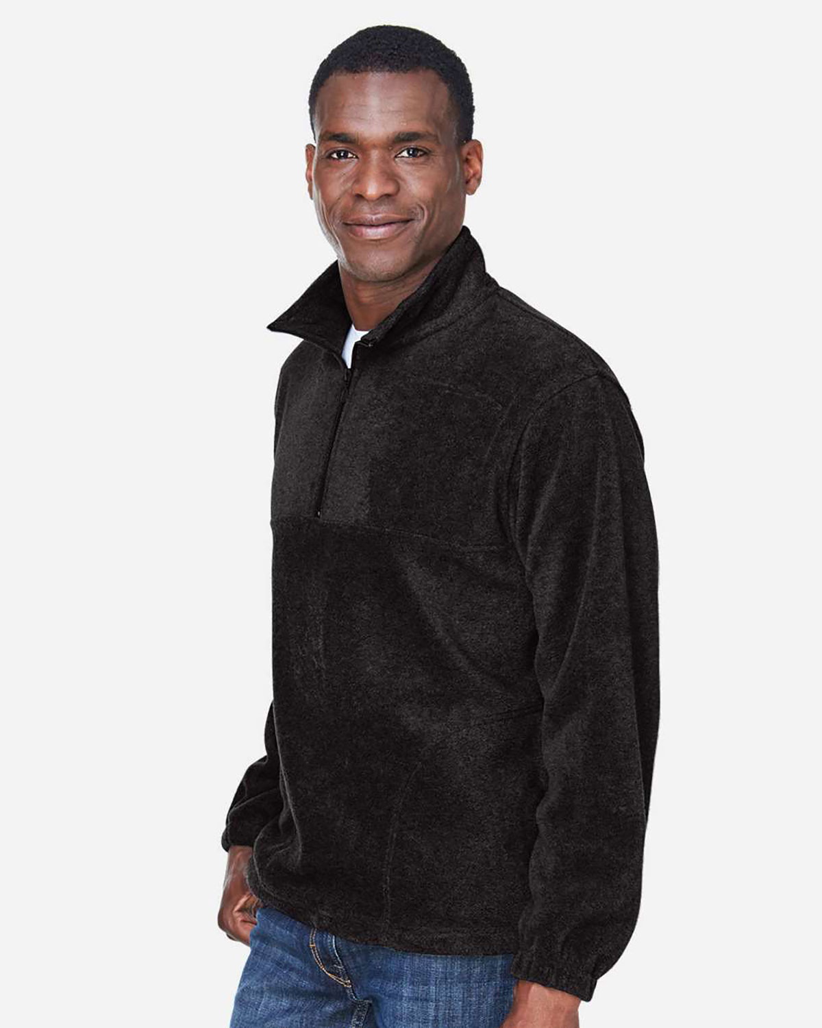 Harriton M980 Men's Fleece Quarter-Zip Pullover view 3