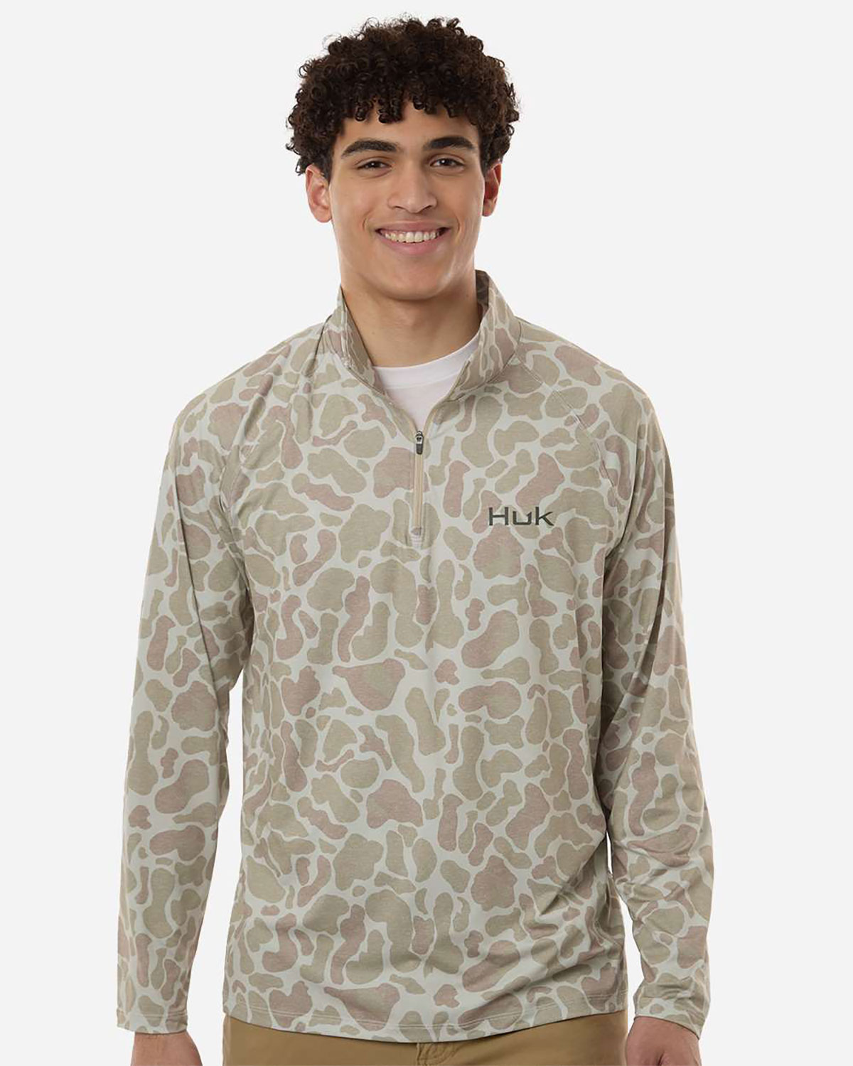 HUK H1200720 Men's Airweight KC Printed Quarter-Zip Pullover