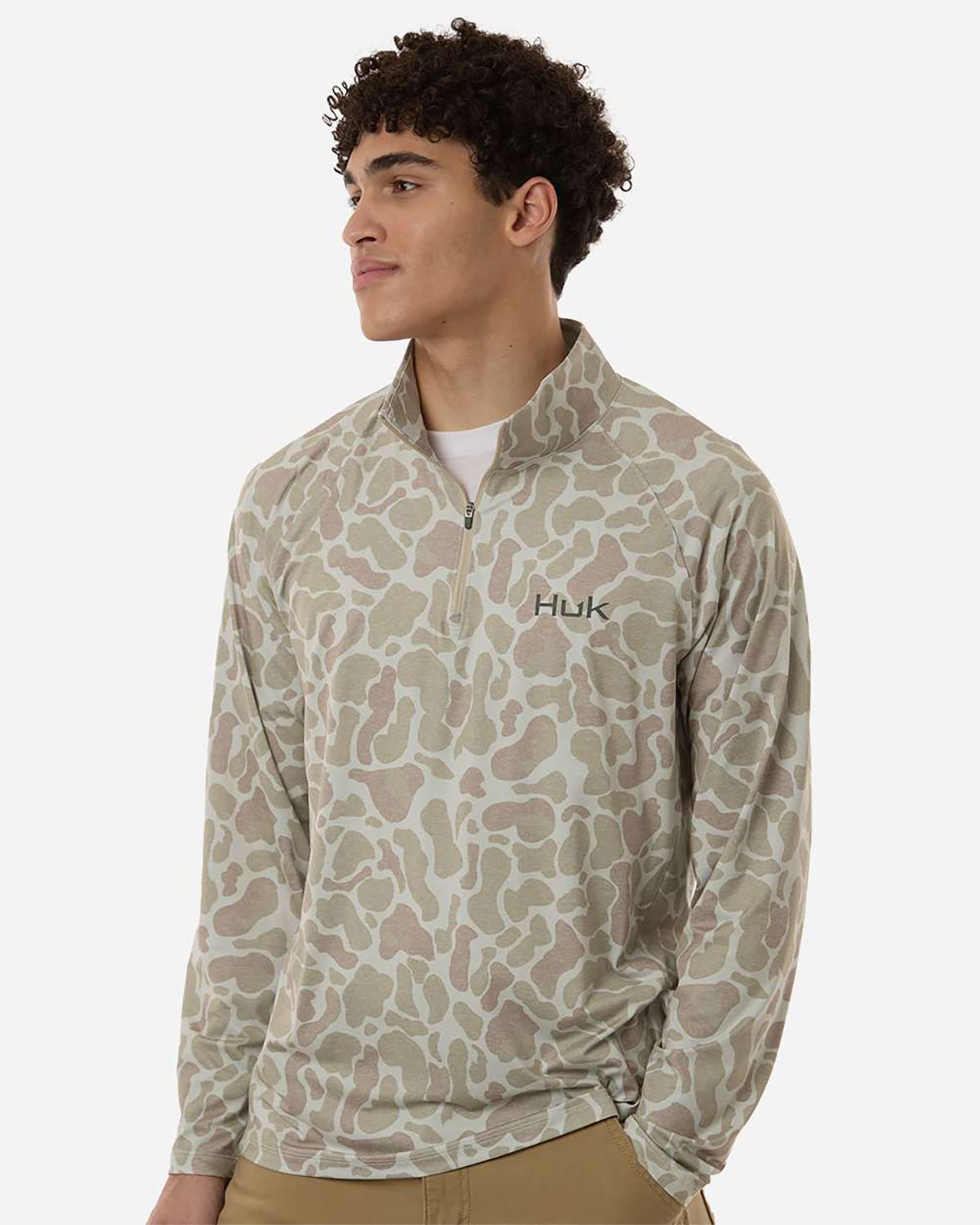 HUK H1200720 Men's Airweight KC Printed Quarter-Zip Pullover view 3