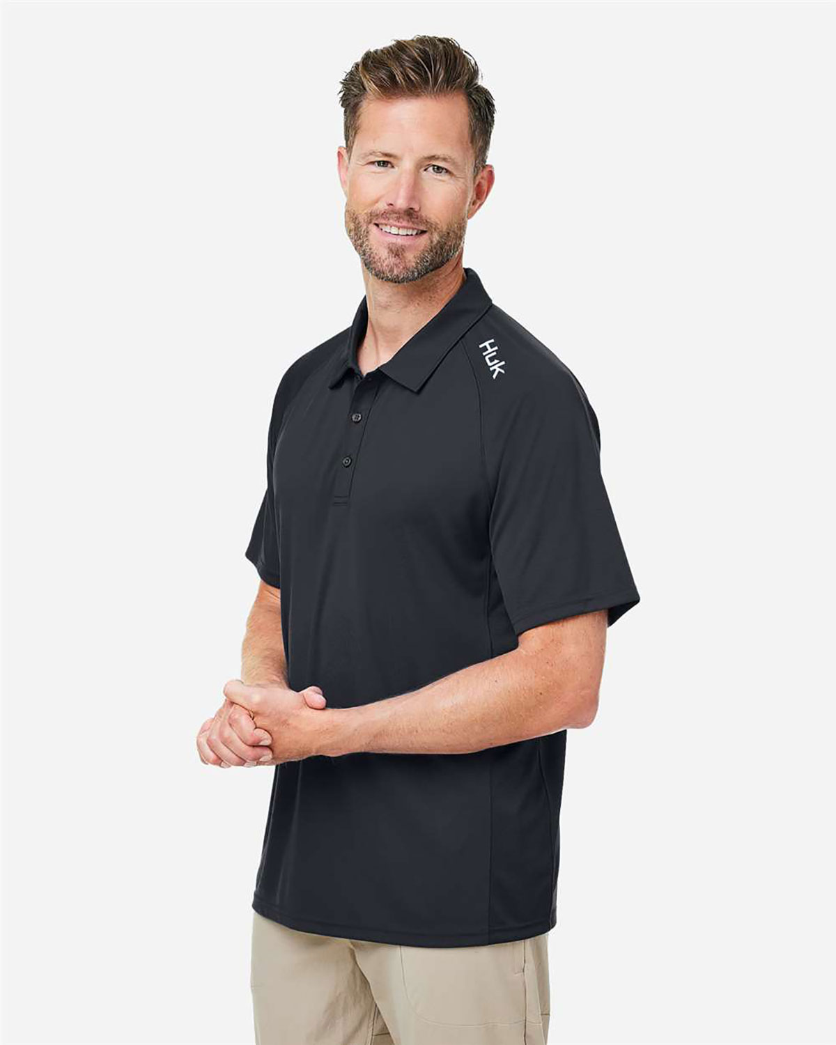 HUK H12L005 Men's LoPro Solid Performance Polo view 3