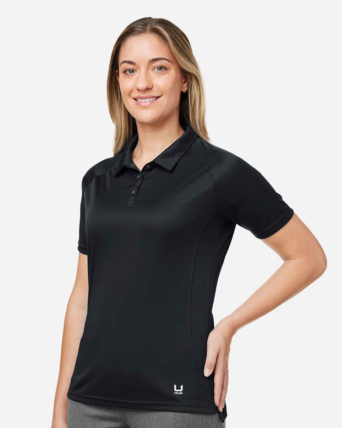 HUK H612L03 Women�s LoPro Solid Performance Polo view 3