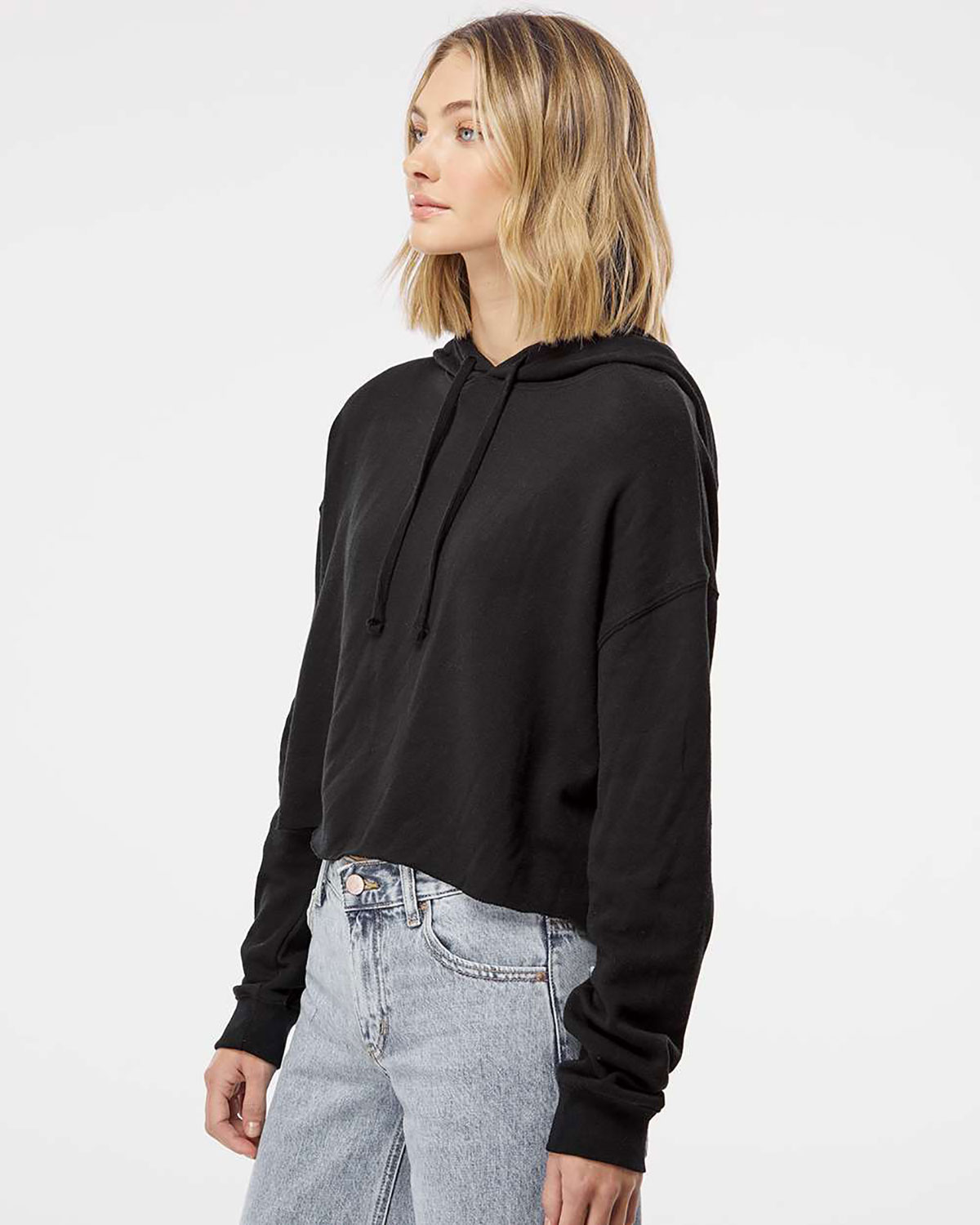 Independent Trading Co. AFX64CRP Women�s Lightweight Crop Hooded Sweatshirt view 3