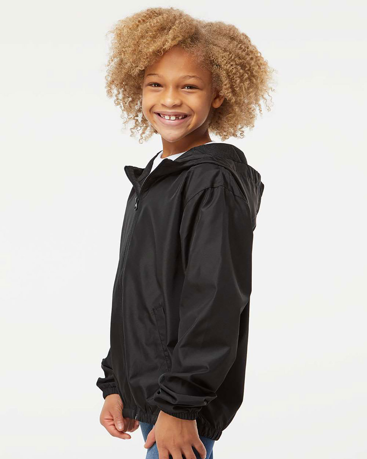 Independent Trading Co. EXP24YWZ Youth Lightweight Windbreaker Full-Zip Jacket view 3