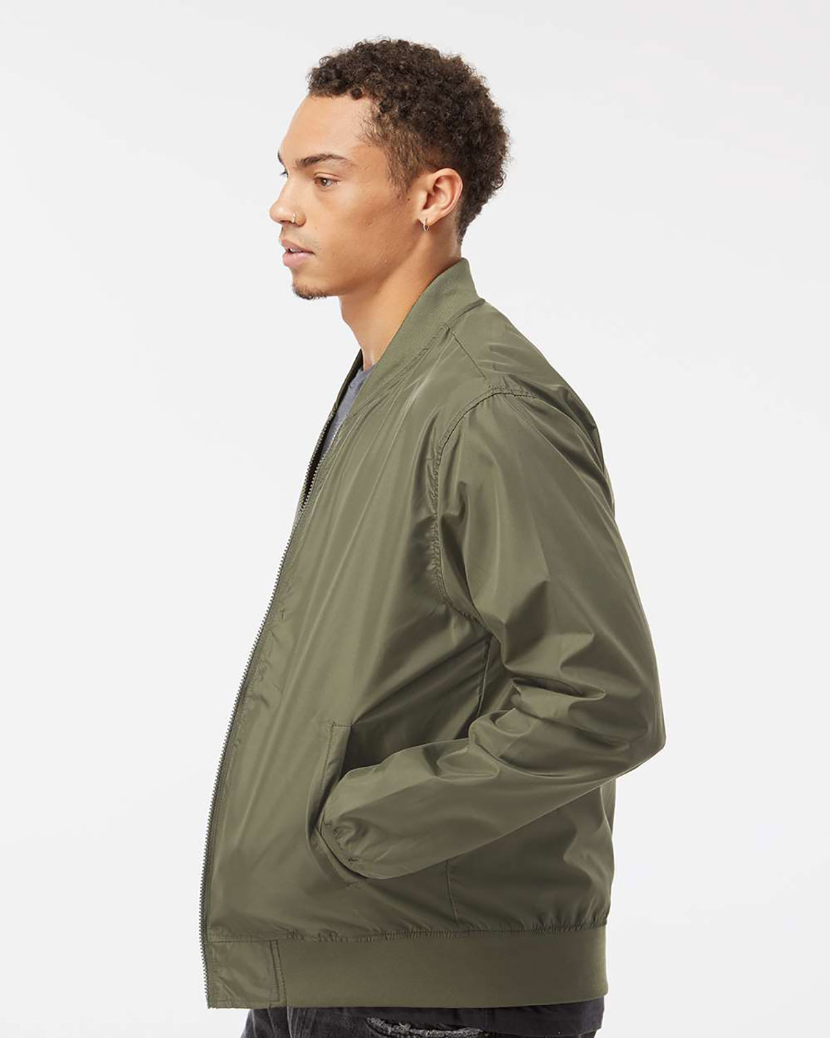 Independent Trading Co. EXP52BMR Unisex Lightweight Bomber Jacket view 3