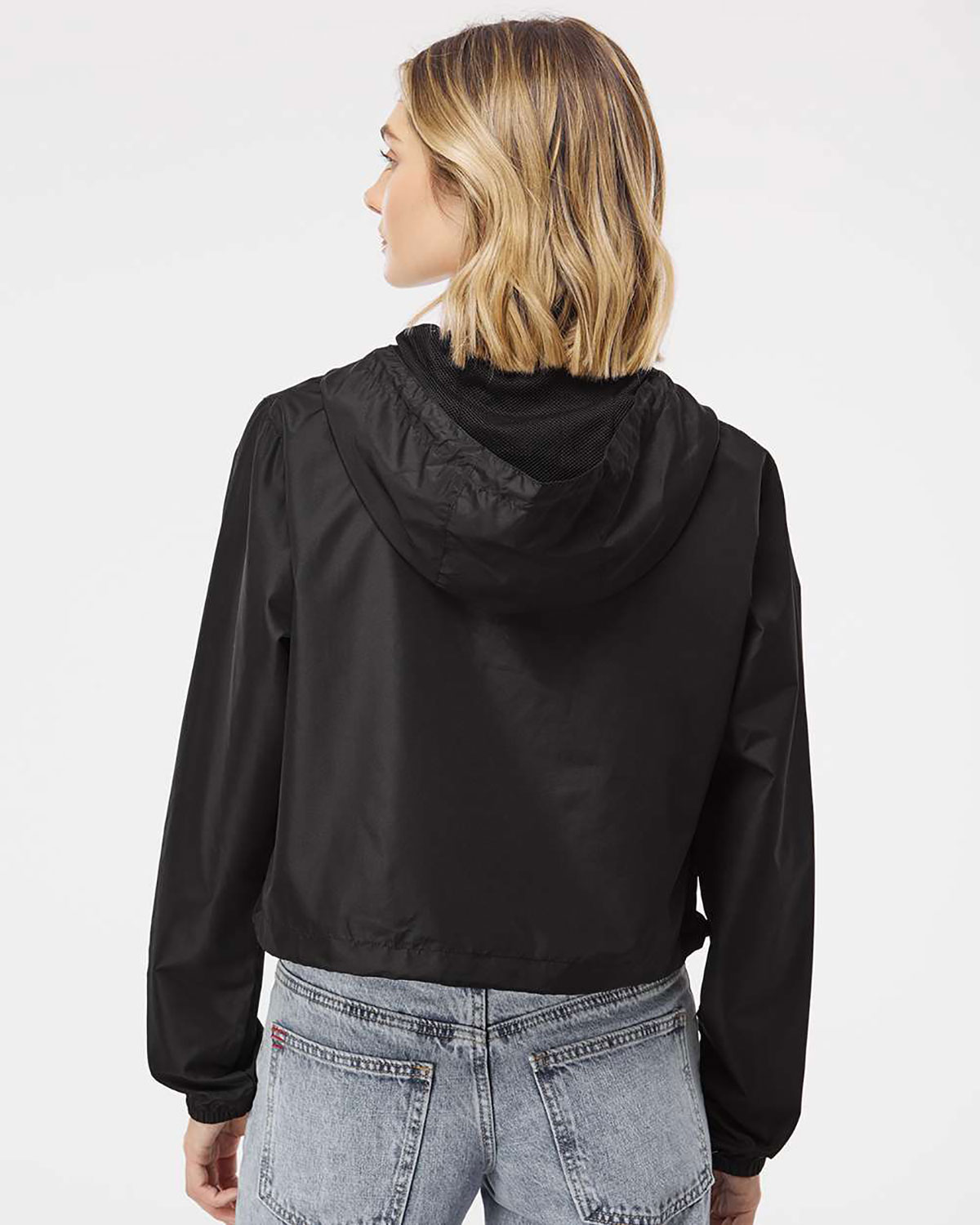 Independent Trading Co. EXP64CRP Women's Lightweight Quarter-Zip Pullover Crop Windbreaker view 2