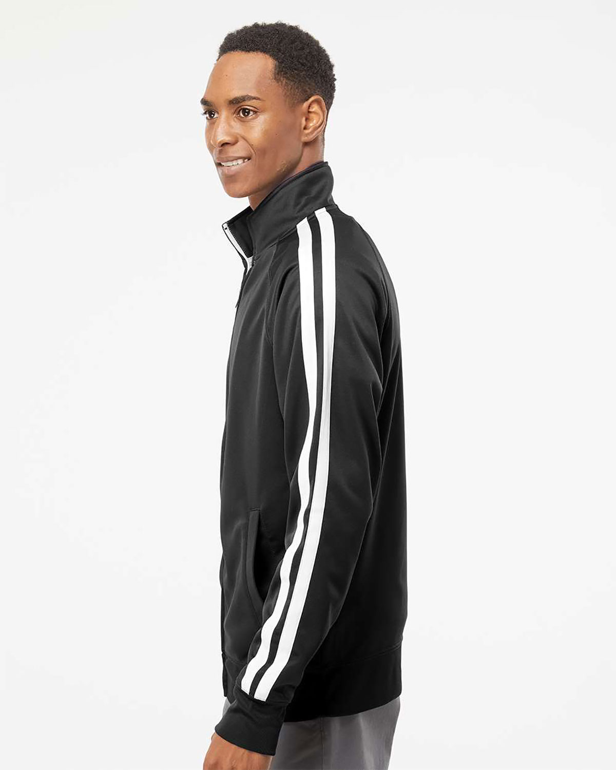 Independent Trading Co. EXP70PTZ Men's Lightweight Poly-Tech Full-Zip Track Jacket view 3