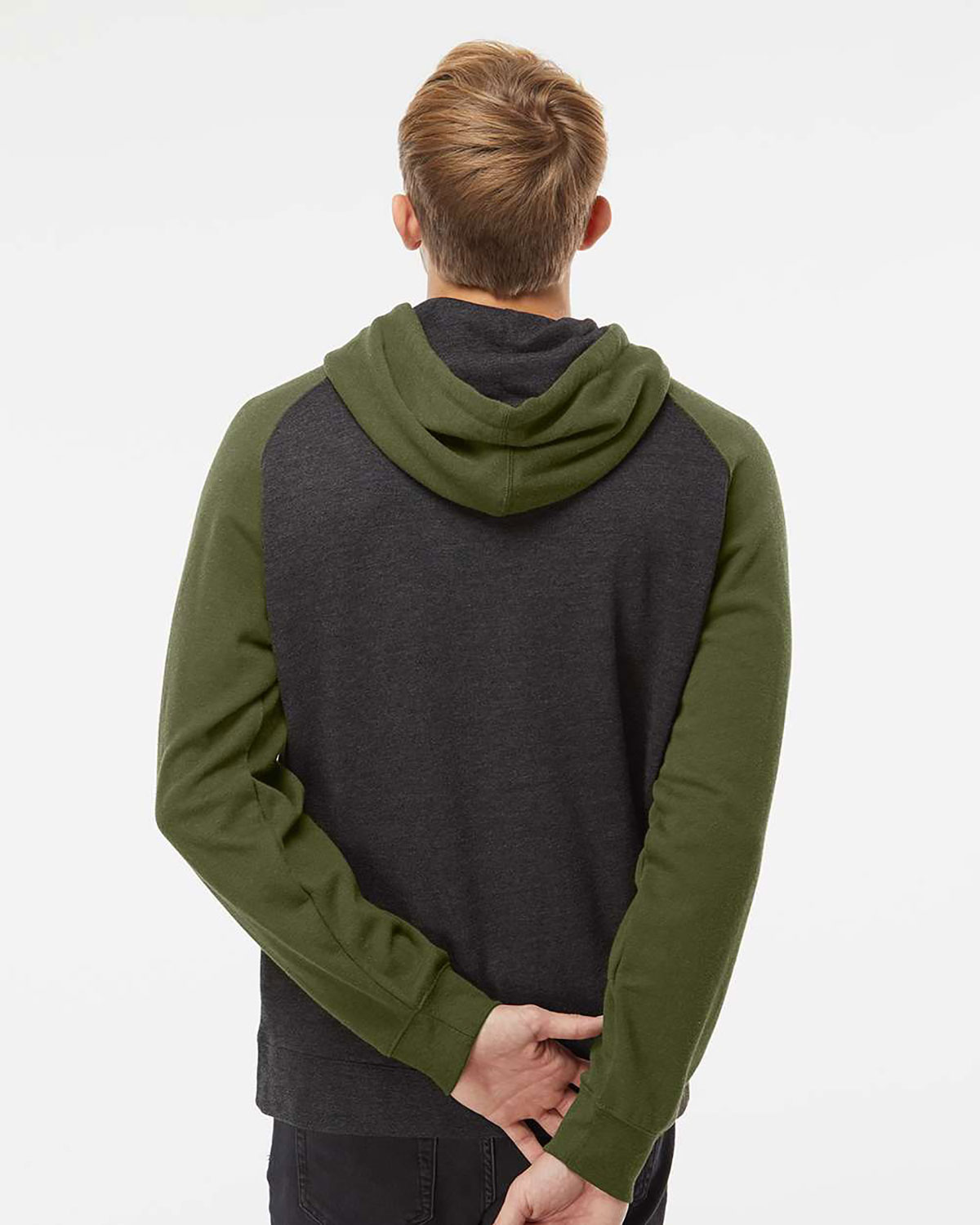 Independent Trading Co. IND40RP Unisex Raglan Hooded Sweatshirt view 2