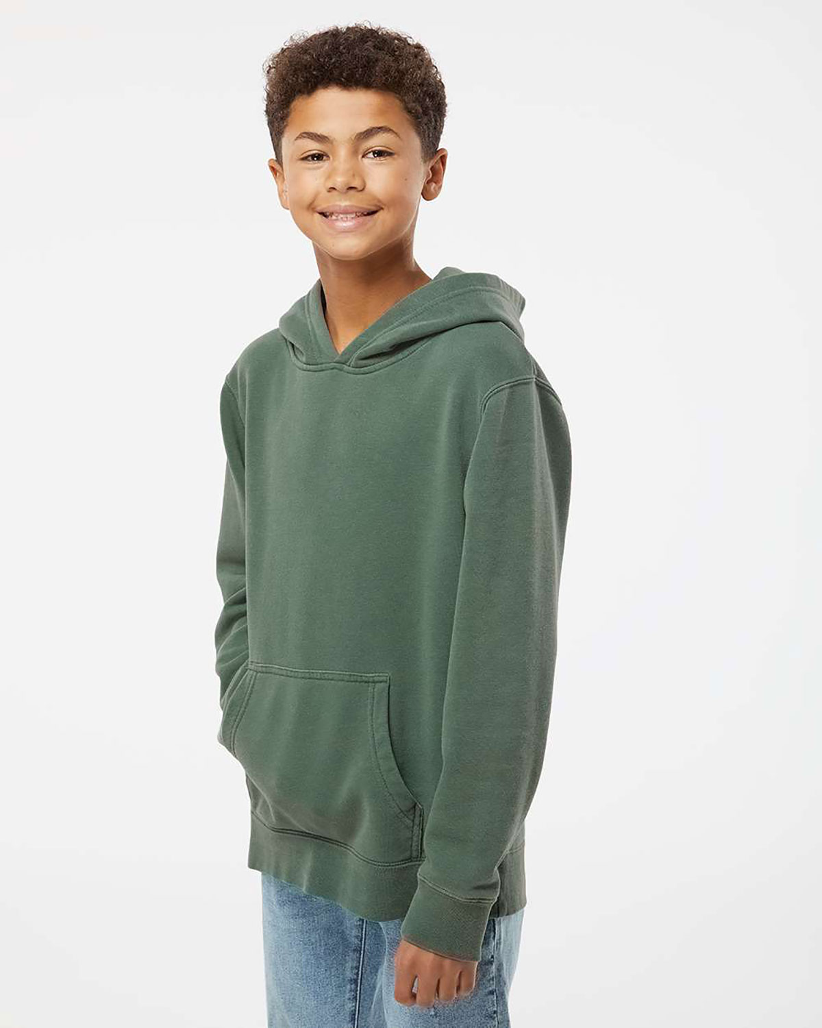 Independent Trading Co. PRM1500Y Youth Midweight Pigment-Dyed Hooded Sweatshirt view 3