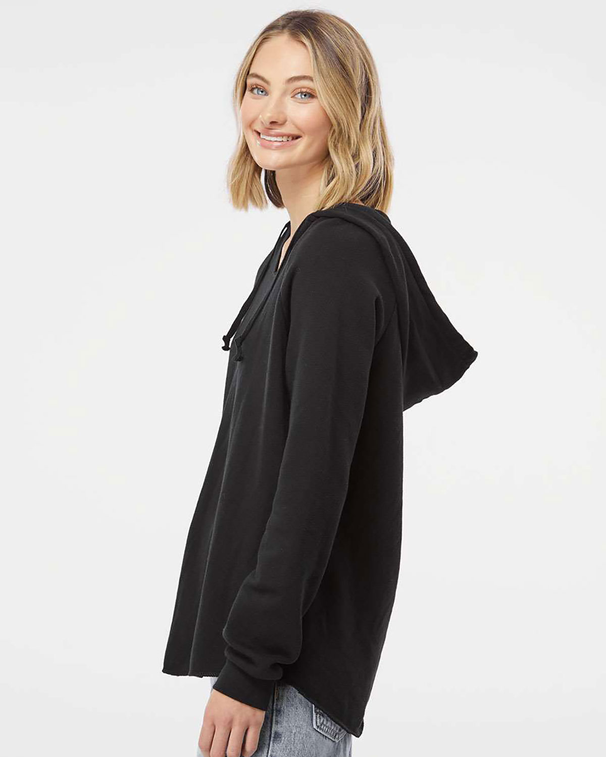 Independent Trading Co. PRM2500 Women�s Lightweight California Wave Wash Hooded Sweatshirt view 3