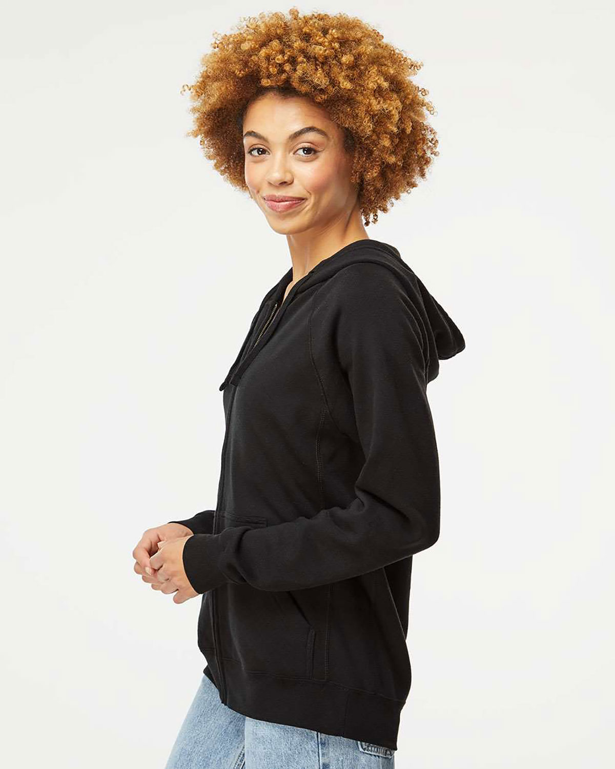 Independent Trading Co. PRM33SBZ Unisex Special Blend Raglan Full-Zip Hooded Sweatshirt view 3