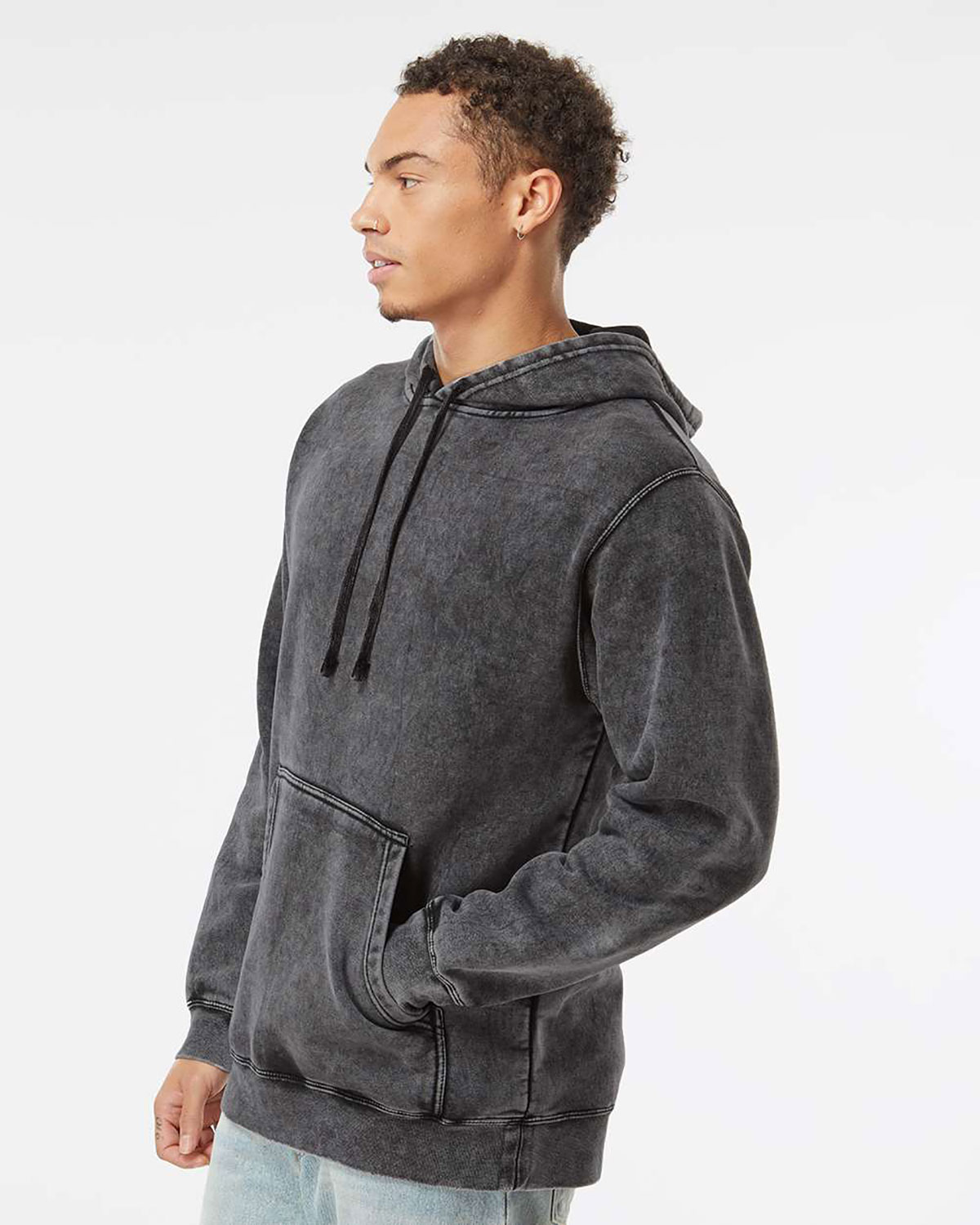 Independent Trading Co. PRM4500MW Unisex Midweight Mineral Wash Hooded Sweatshirt view 3