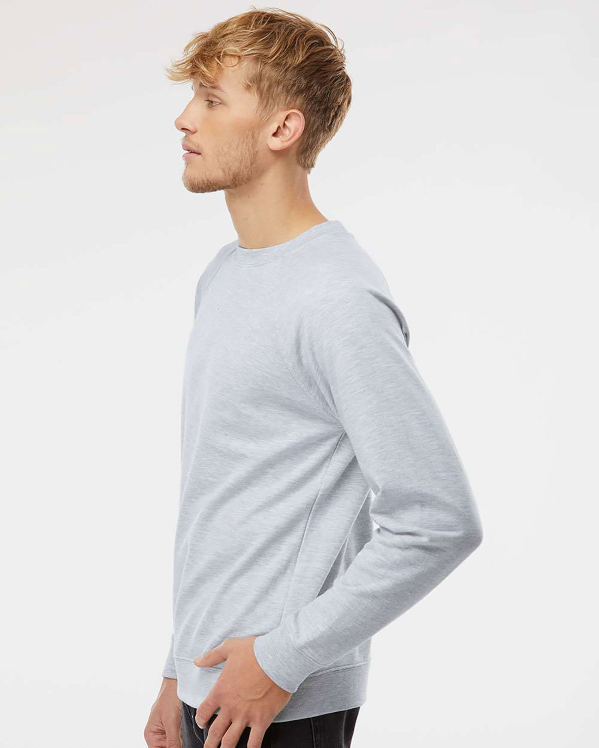 Independent Trading Co. SS1000C Unisex Icon Lightweight Loopback Terry Crewneck Sweatshirt view 3