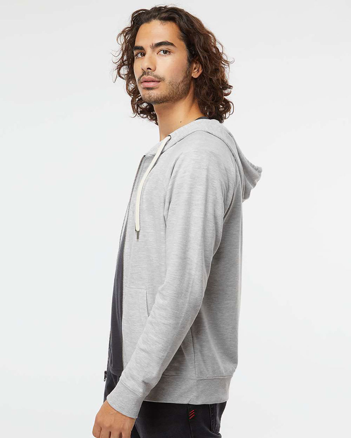 Independent Trading Co. SS1000Z Unisex Icon Lightweight Loopback Terry Full-Zip Hooded Sweatshirt view 3