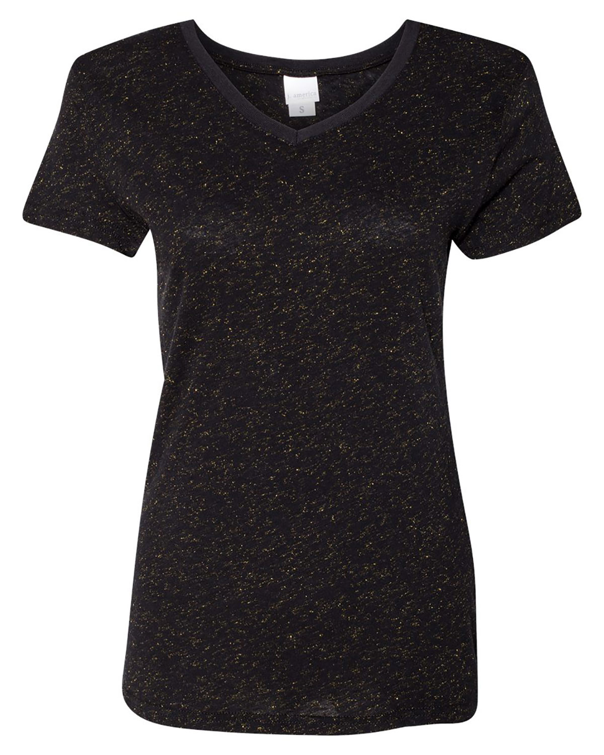 J. America 8136 Women�s Glitter V-Neck T-Shirt