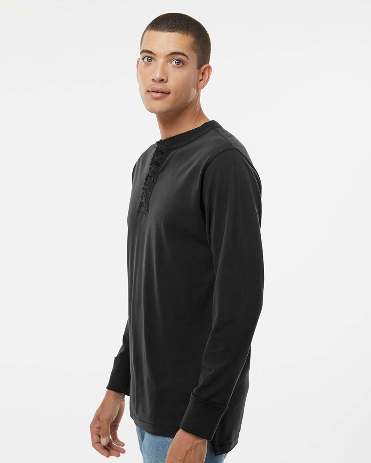 J. America 8244 Men's Vintage Brushed Jersey Henley view 3