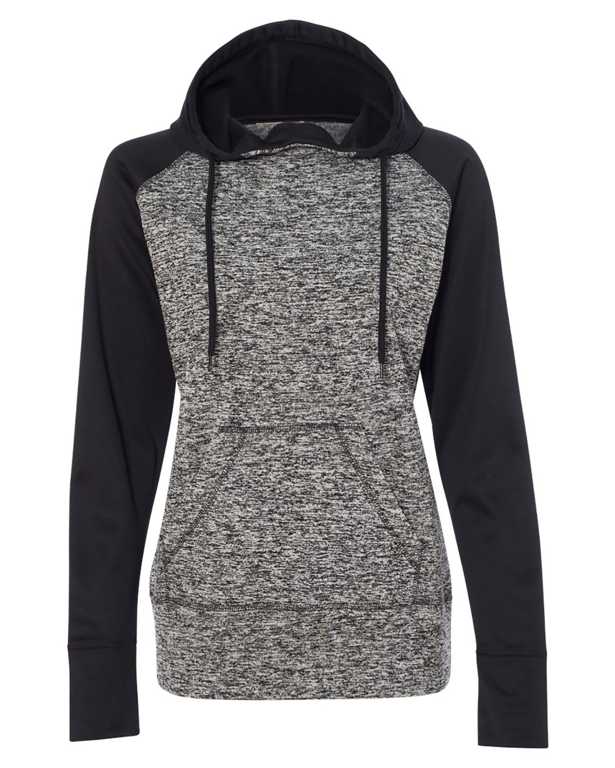 J. America 8618 Women�s Colorblocked Cosmic Fleece Hooded Sweatshirt