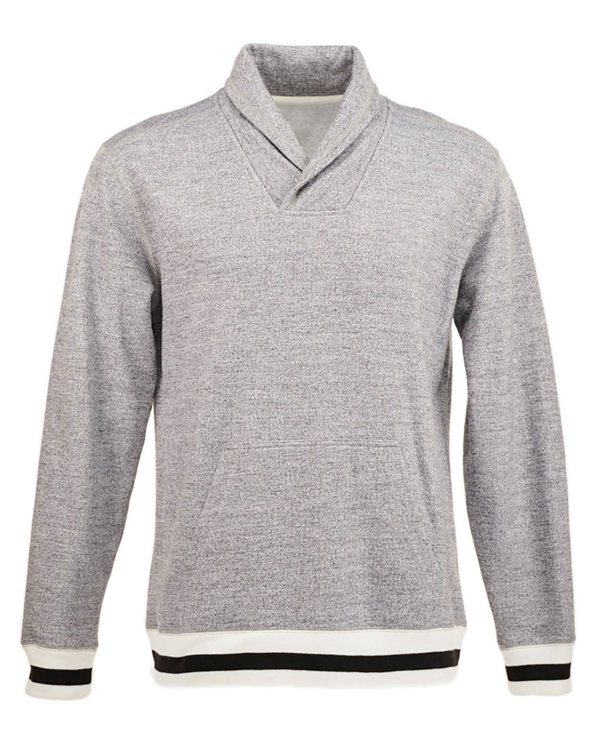 J. America 8704 Men's Peppered Fleece Shawl Collar Sweatshirt