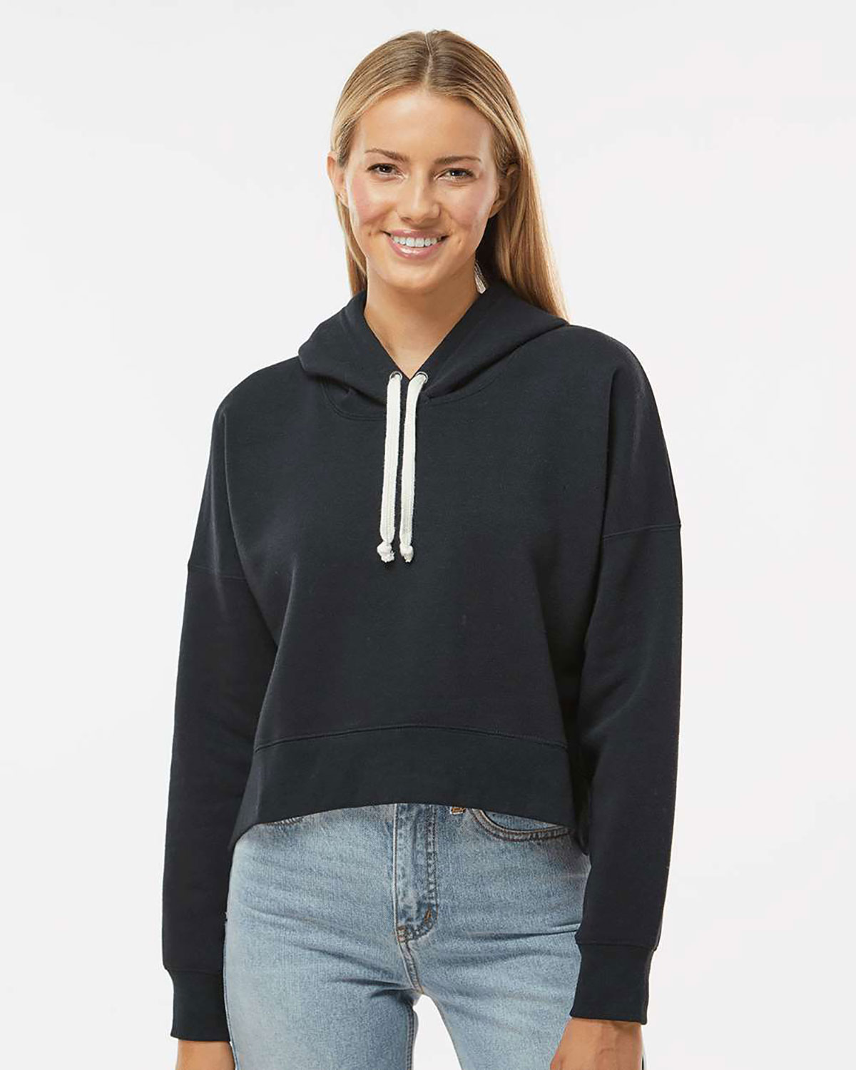 J. America 8853JA America 8853JA Ladies' Triblend Cropped Hooded Sweatshirt