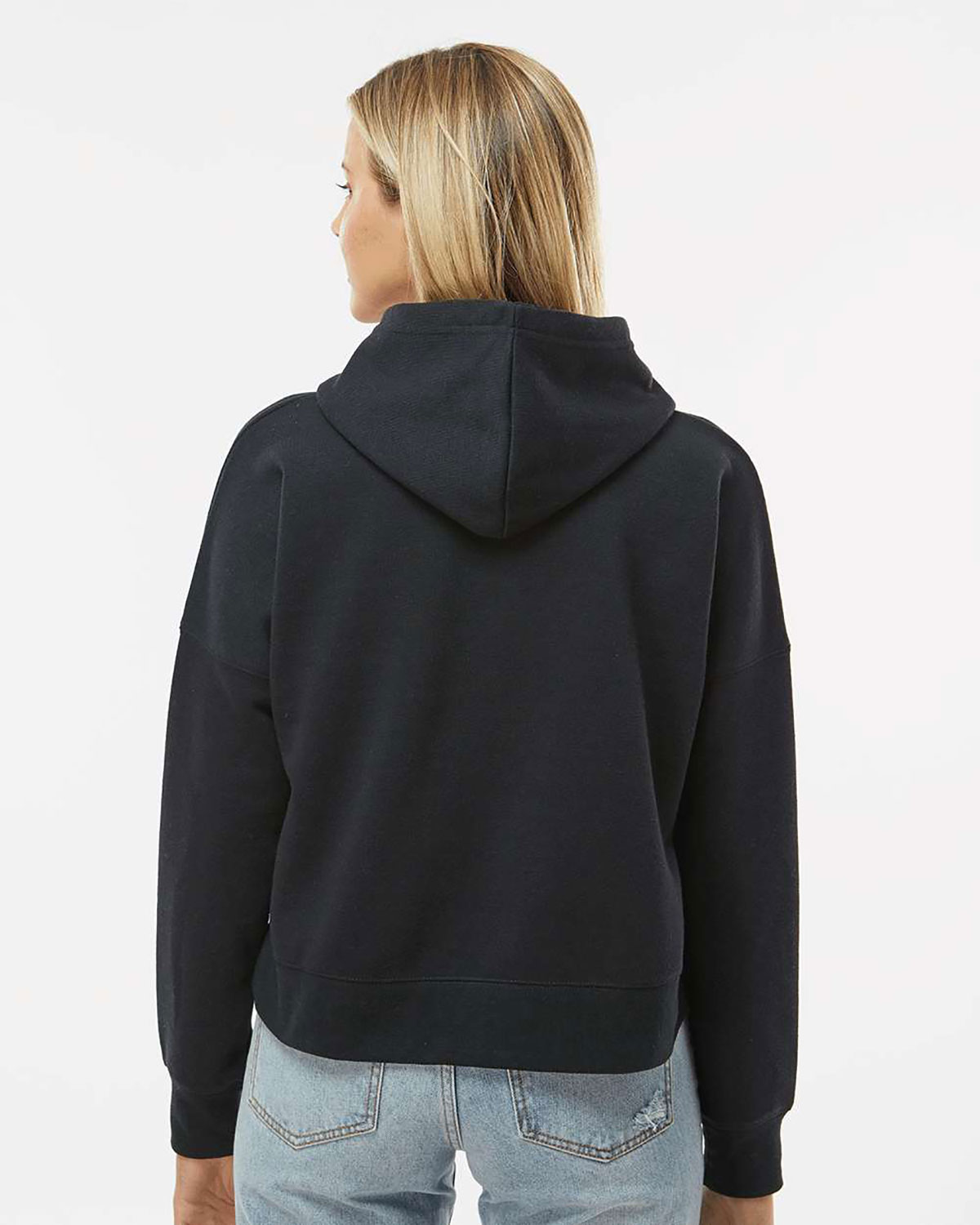 J. America 8853JA America 8853JA Ladies' Triblend Cropped Hooded Sweatshirt view 2
