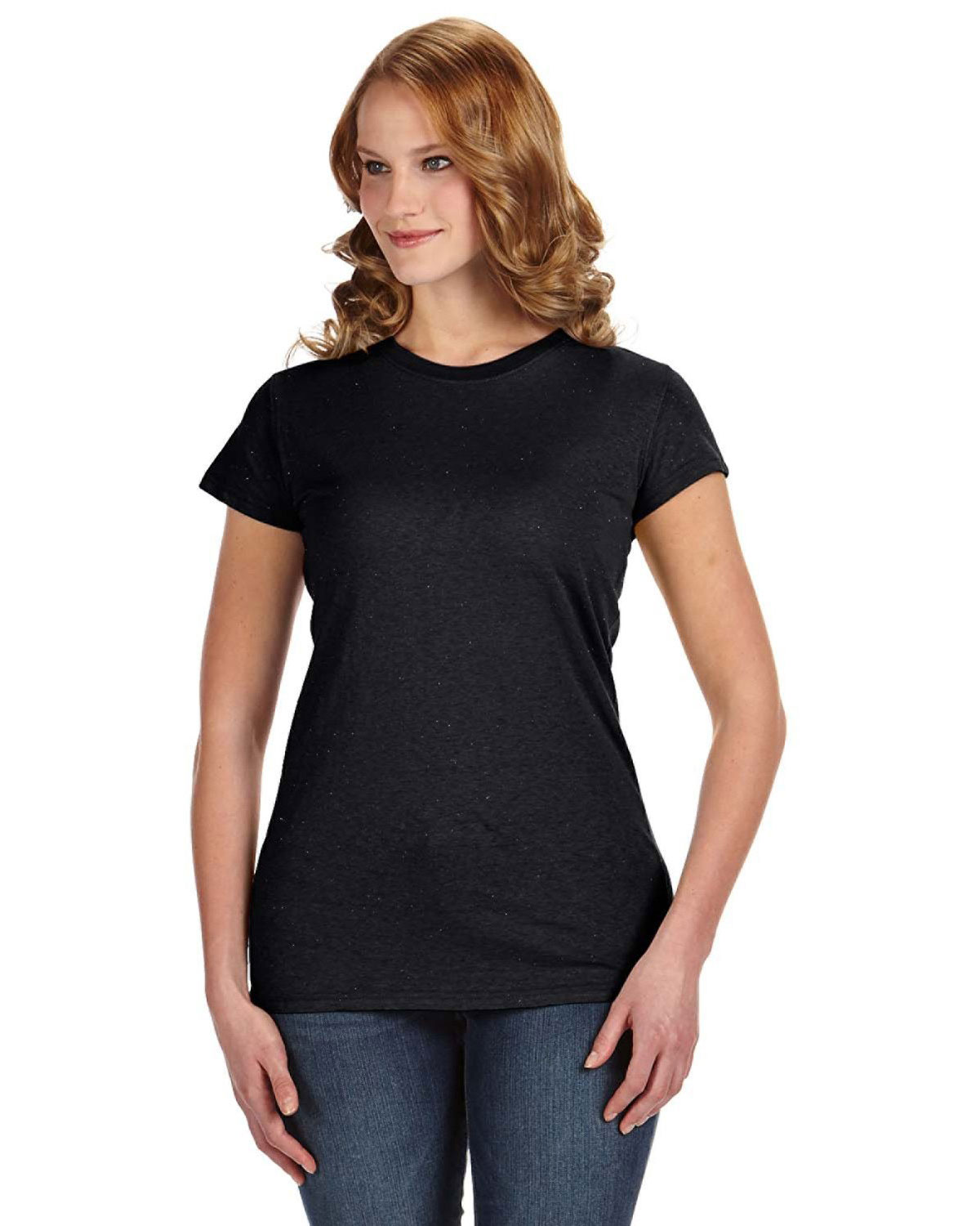 J. America JA8138 America JA8138 Women Glitter T-Shirt