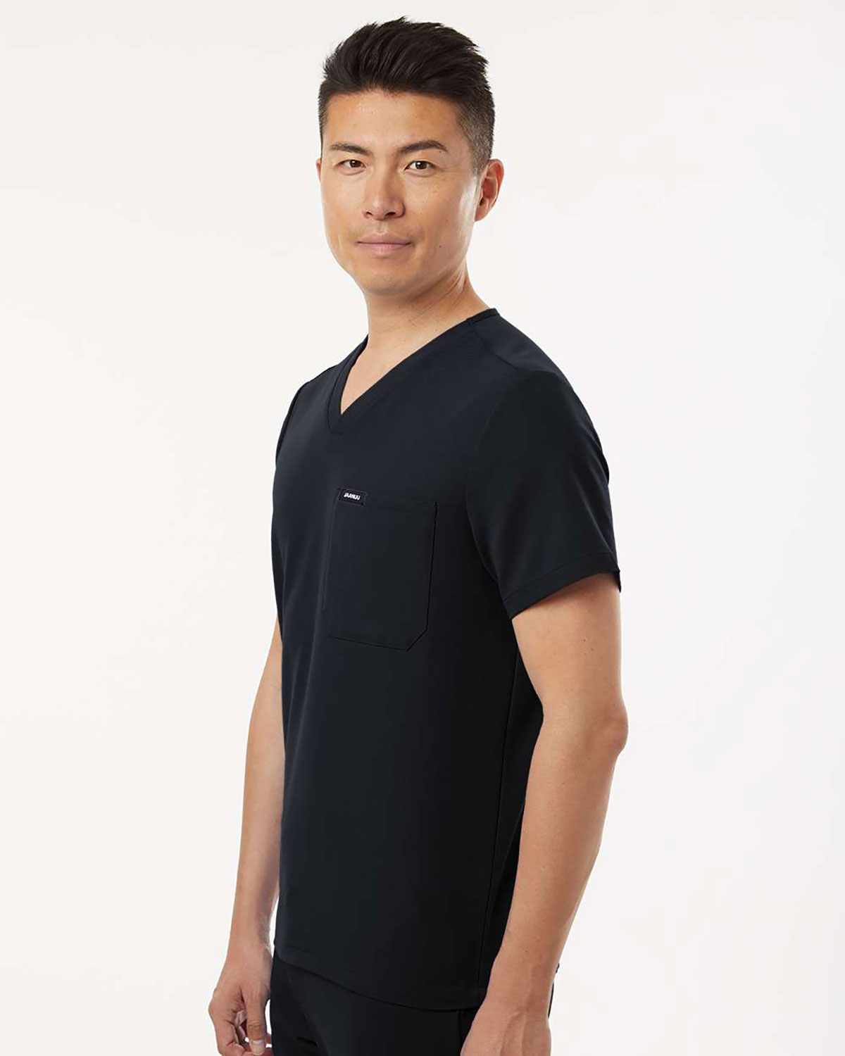 Jaanuu M10001 Men's Holmes Everyday 1-Pocket Scrub V-Neck Top view 3