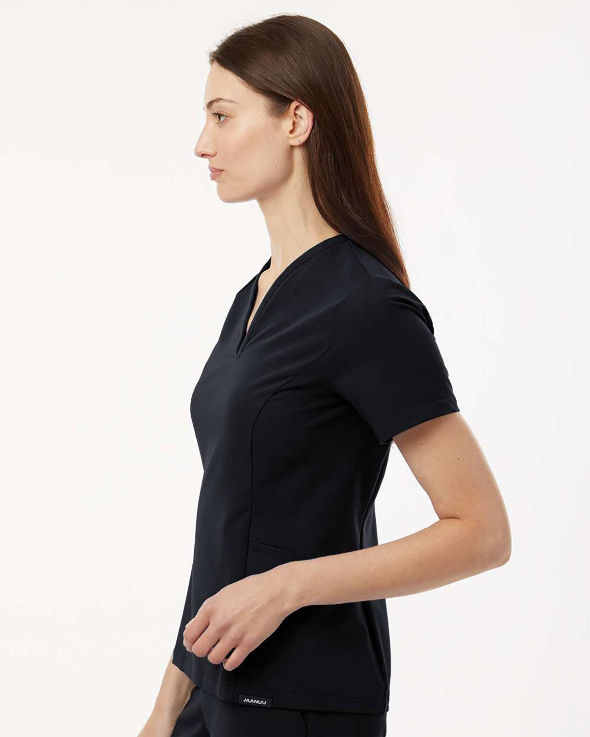Jaanuu W10003 Women's Calix Fit & Flare Scrub V-Neck Top view 3