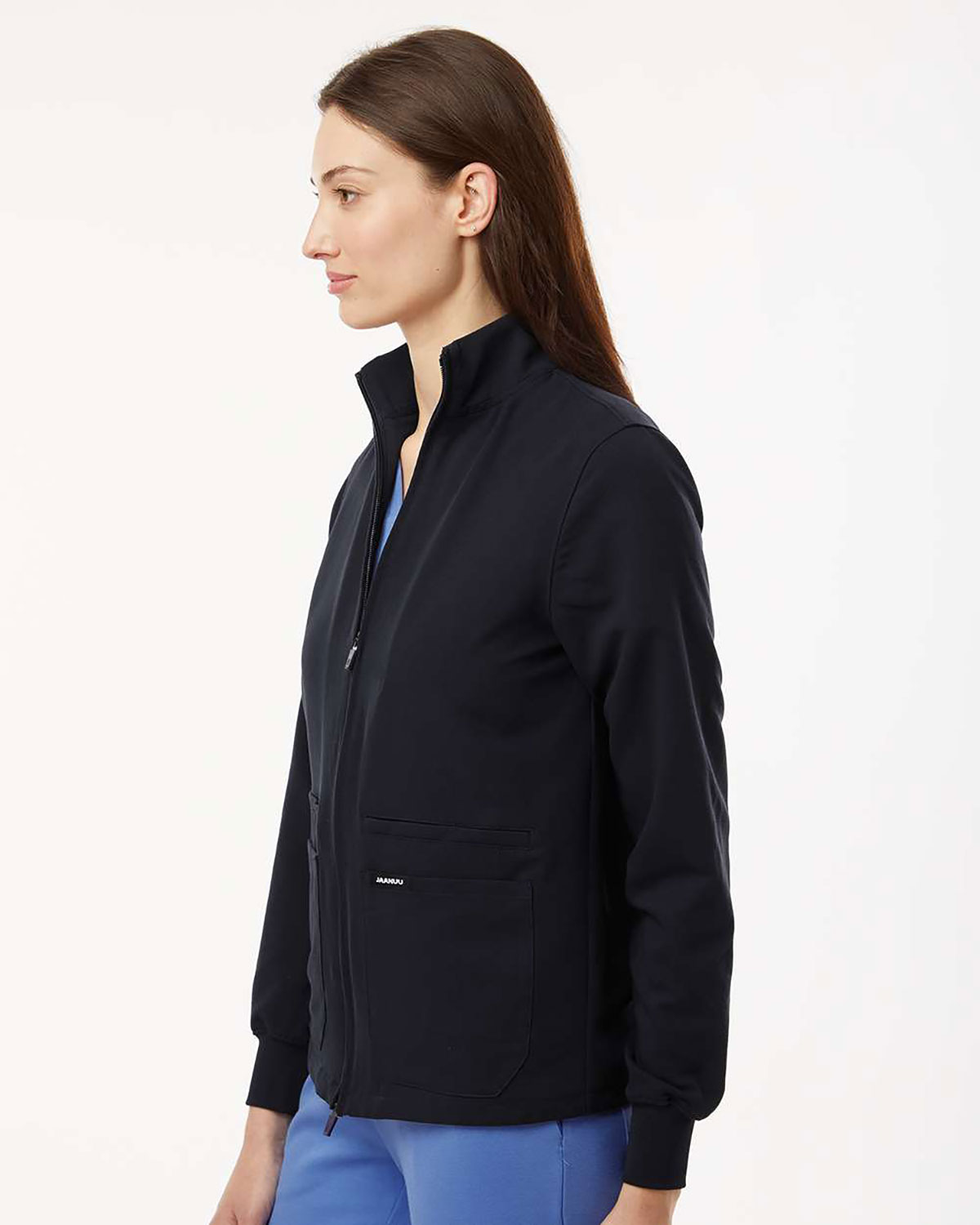 Jaanuu W60001 Women's Ceri Essential Full-Zip 6-Pocket Scrub Jacket view 3